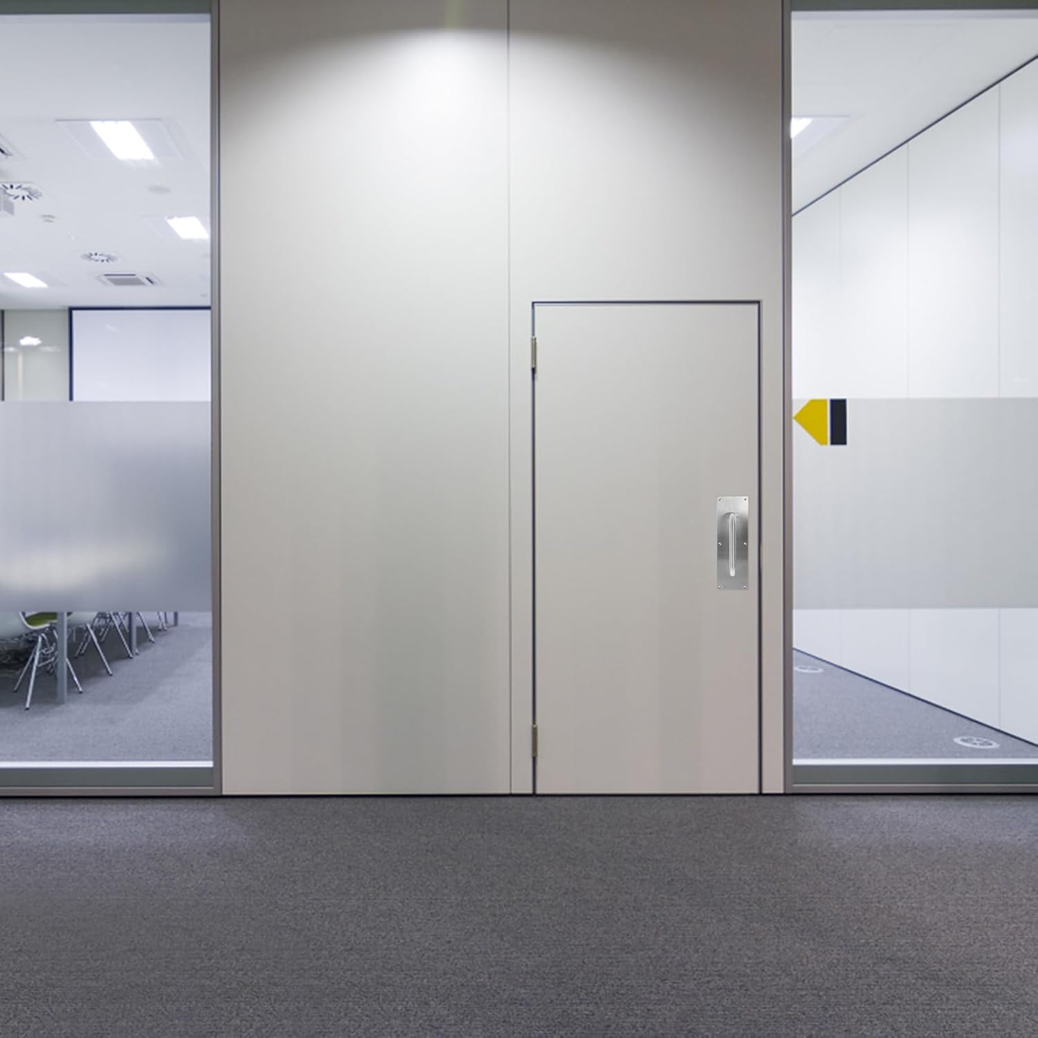 Cabilock Commercial Fire Door Handle 11.81 Inch Stainless Steel Push Pull Door Plate with Wide Base for Indoor Sliding and Access Doors