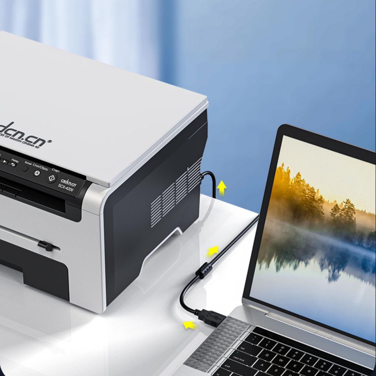 Weißes USB-Druckerkabel für Cricut HP Canon Brother, USB-Typ-B-Kabel, 1,8 m, Weiß