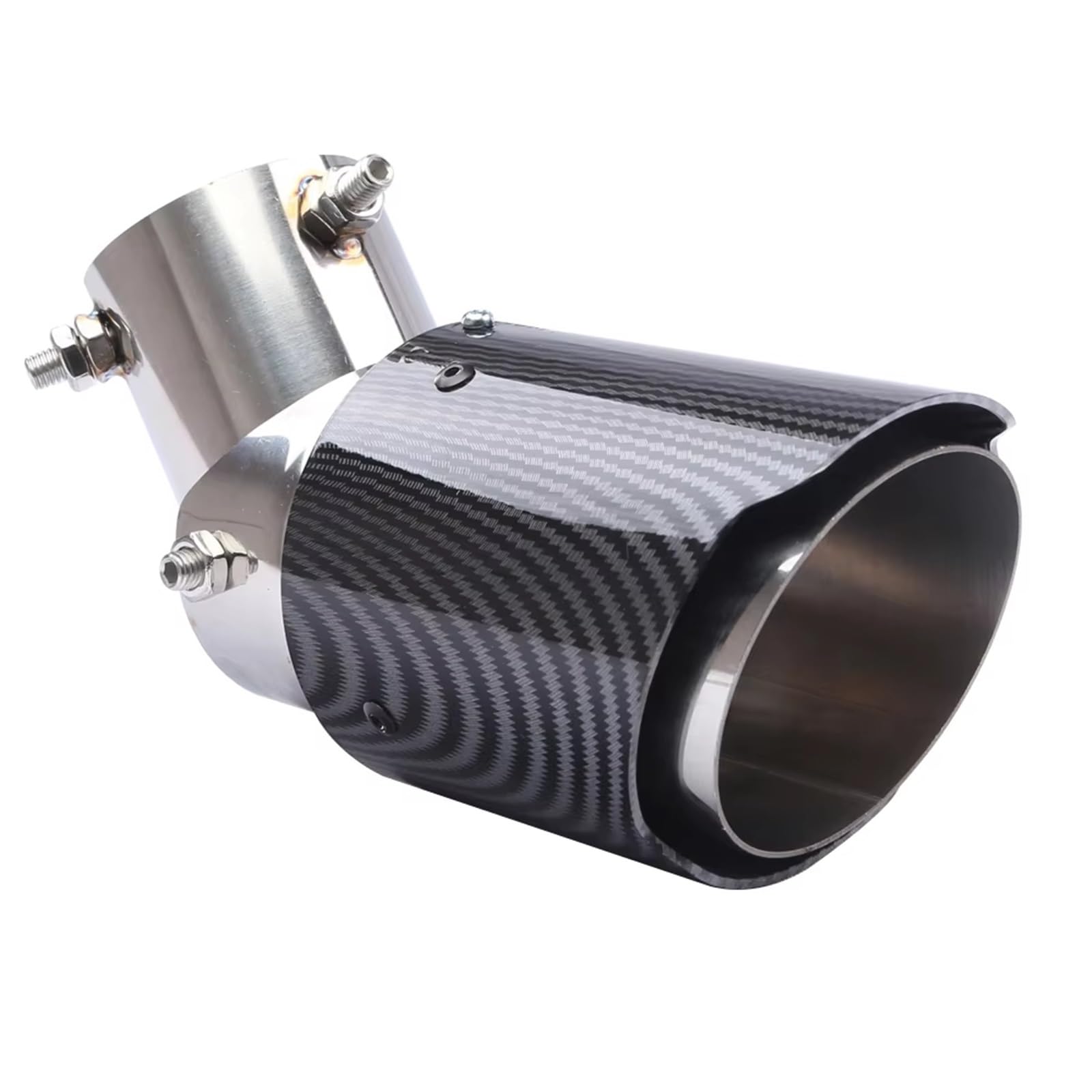 Ricambio Scarico Punta Angolo Regolabile Acciaio Inossidabile Carbonio Calotta ABS 63mm ID 89mm OD Universale Per Auto SUV Camion Bolt-On Auto Tubazioni
