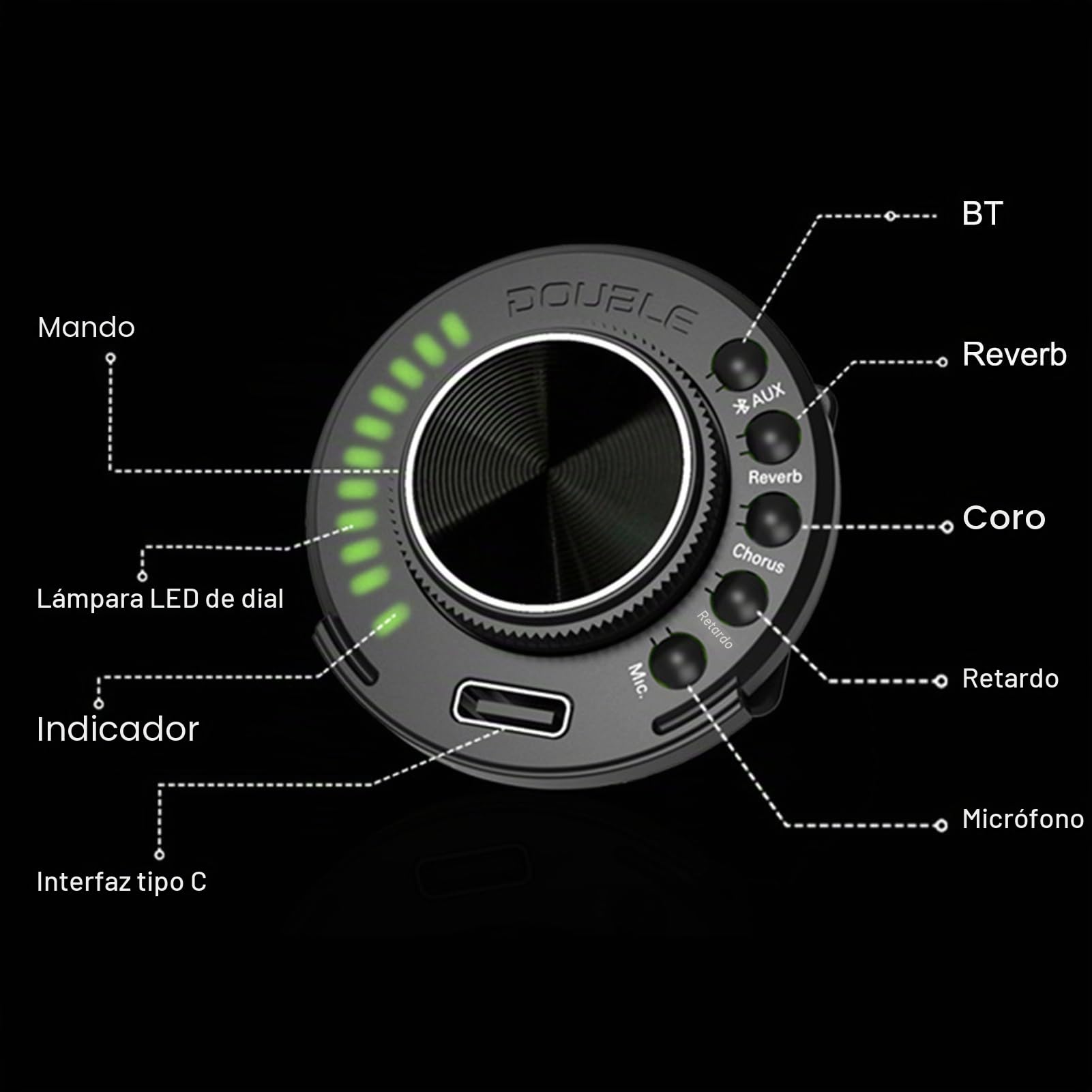 OS1 Pastilla de resonancia Preamplificador Incorporado SFT Sistema de preamplificador de Guitarra Trans de la Misma frecuencia con Reverb Chorus Delay Batería Recargable de Iones de Litio
