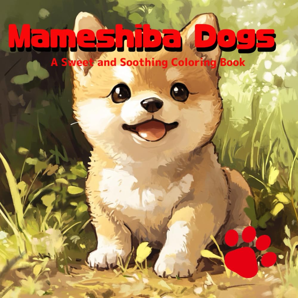 Mameshiba Dogs Coloring Book: Kids and Adults Relaxing Coloring Book (Lime Stress Relief Coloring Book)