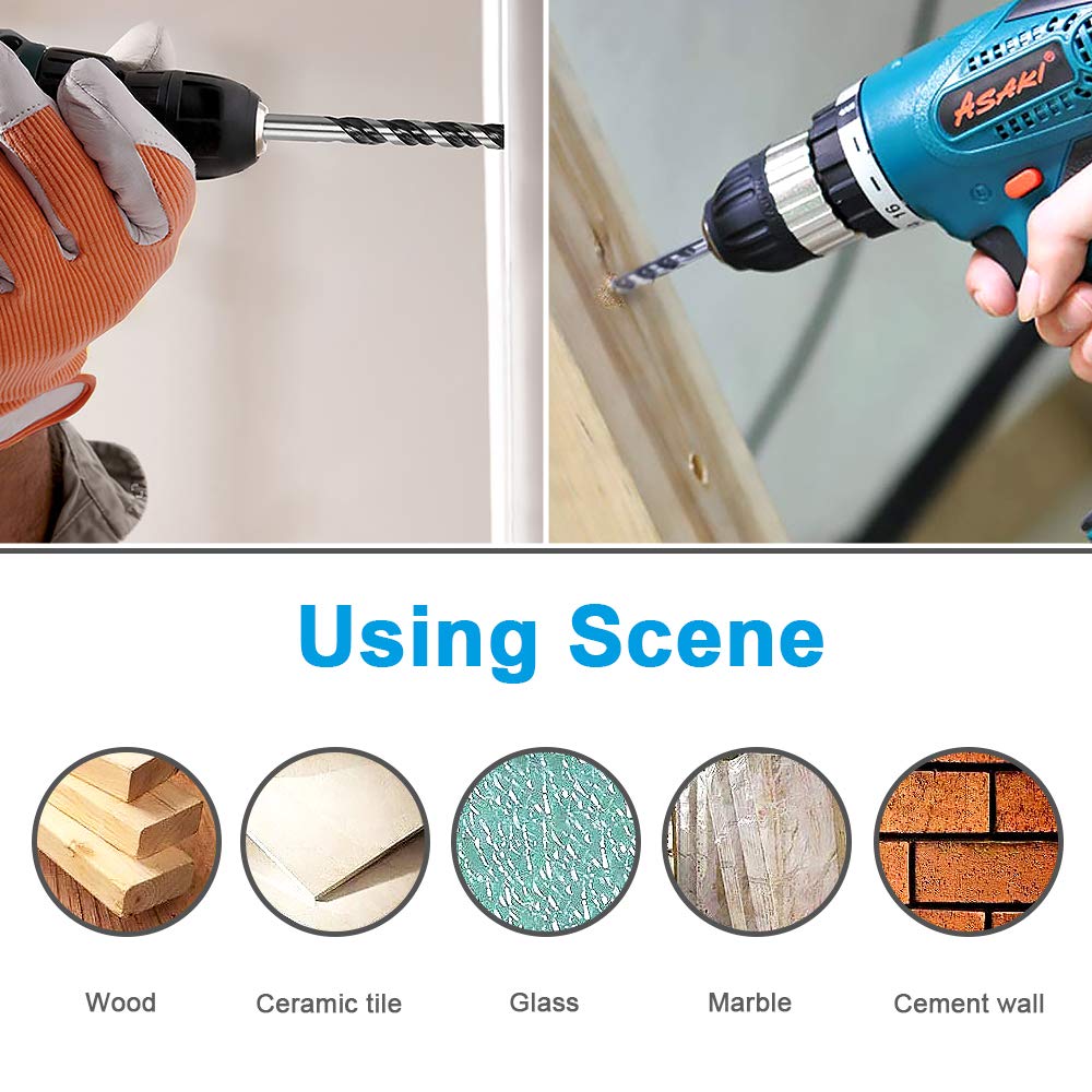 Set 10 Punte Da Trapano Da 6 Mm - Per Ceramica, Cemento, Vetro, Legno - Con Custodia - Foto 7