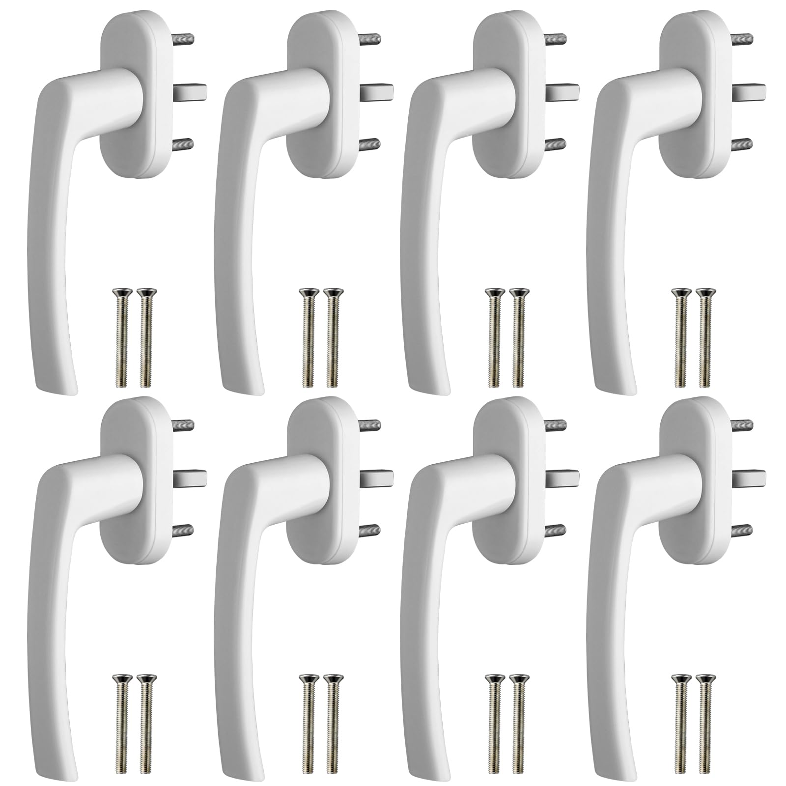 GETLITOOL Poignée de Fenêtre Blanche Aluminium sans Clé Sécurité Enfant Longueur de Tige 35mm