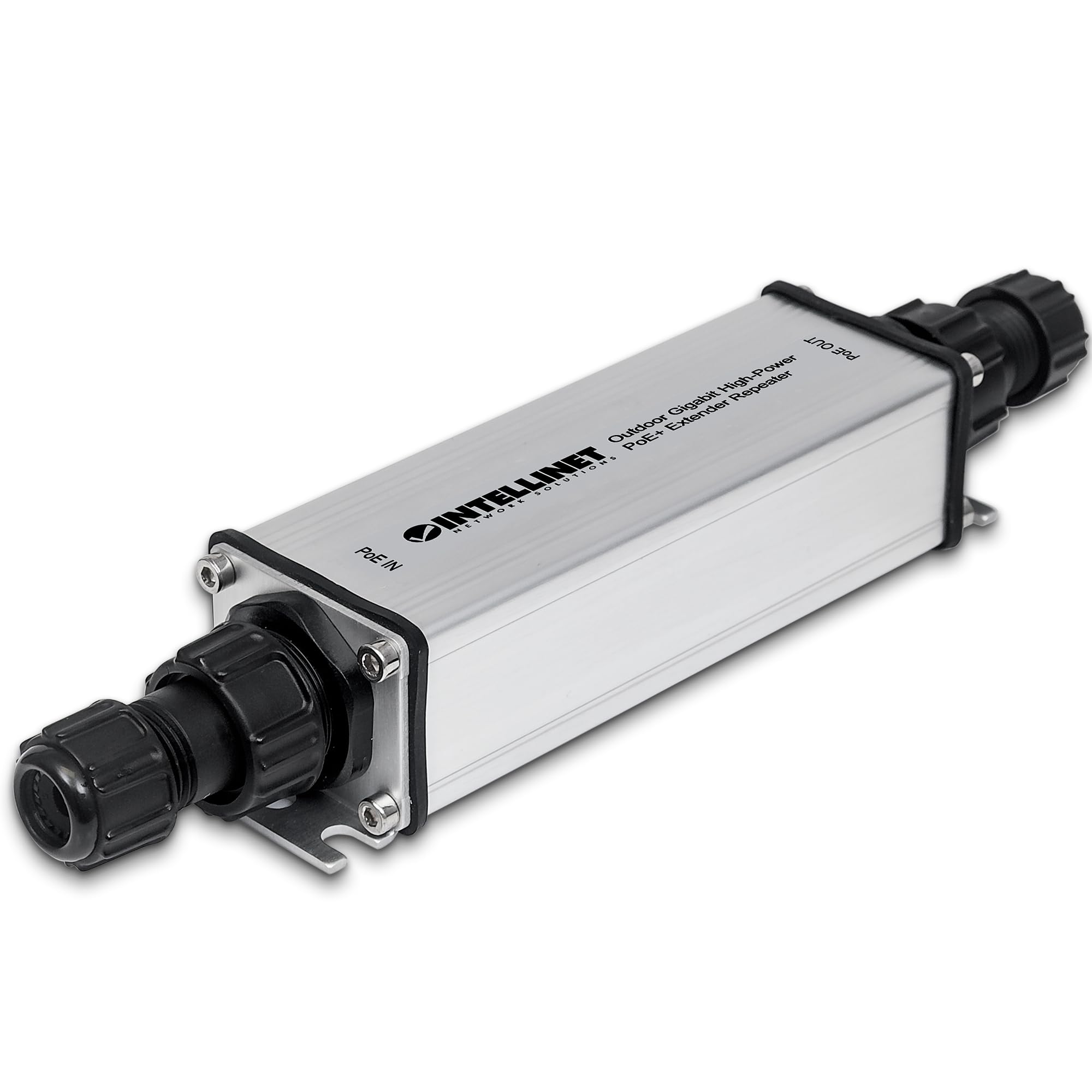 Intellinet Outdoor Gigabit PoE+ Extender Repeater – POE IP65 Rating – 25W Power Budget via Cat5e Cat6 RJ45 Ethernet Network Cables, Daisy-Chain – 3 Yr Mfg Warranty – 561211