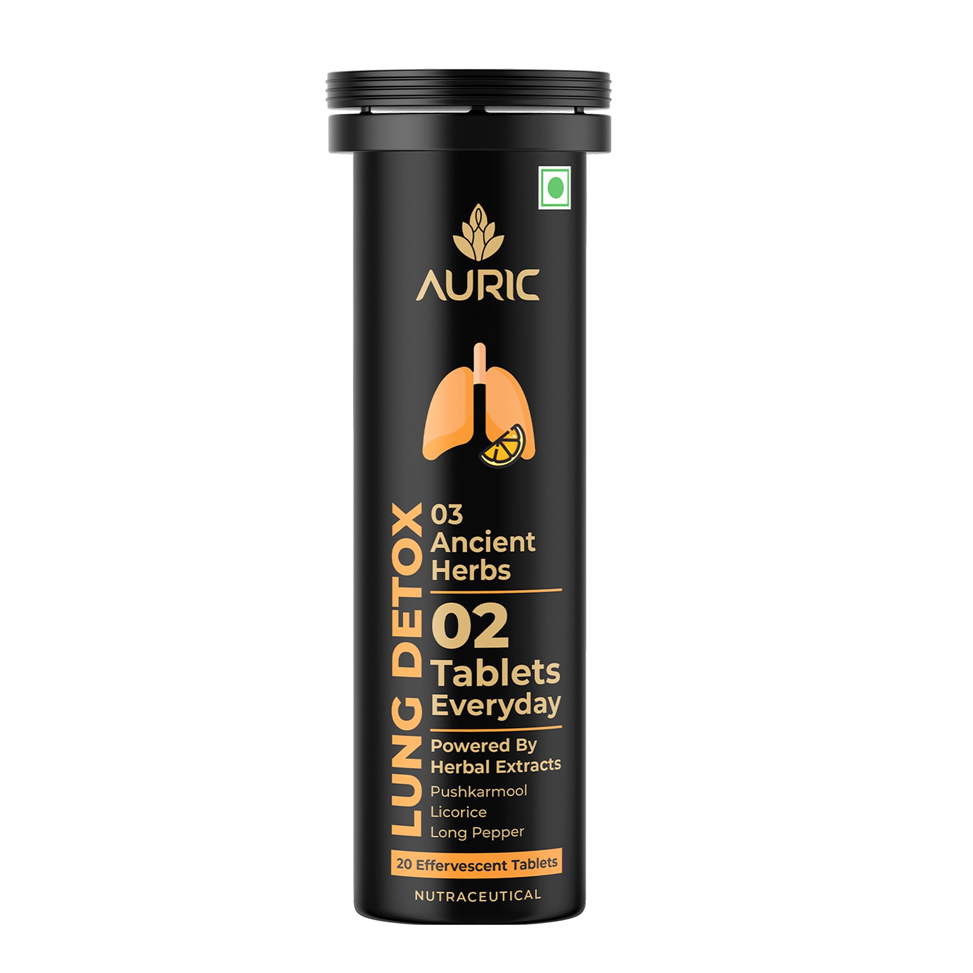 Auric Lung Detox Supplement Pack of 20 Tablets | Natural Blend of NAC (N acetyl L cysteine), Pushkarmool, Piper Longum & Licorice Herbs Extract.-image-44