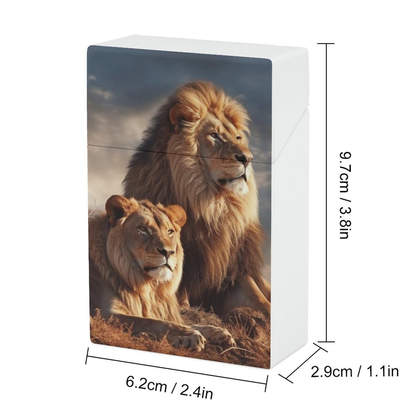 lion cigarette case Case: Antique Sterling Silver Plated, Hand-painted Black Enamel Sterling Silver Lion's Head-Motif Cigarette