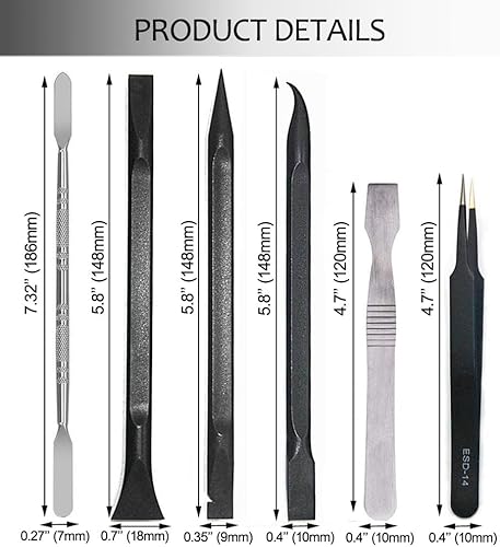 Miniatura 5 de Ewparts Kit de herramientas electrónicas profesionales, kit de herramientas de palanca de plástico, kit de reparación de herramientas de palanca de