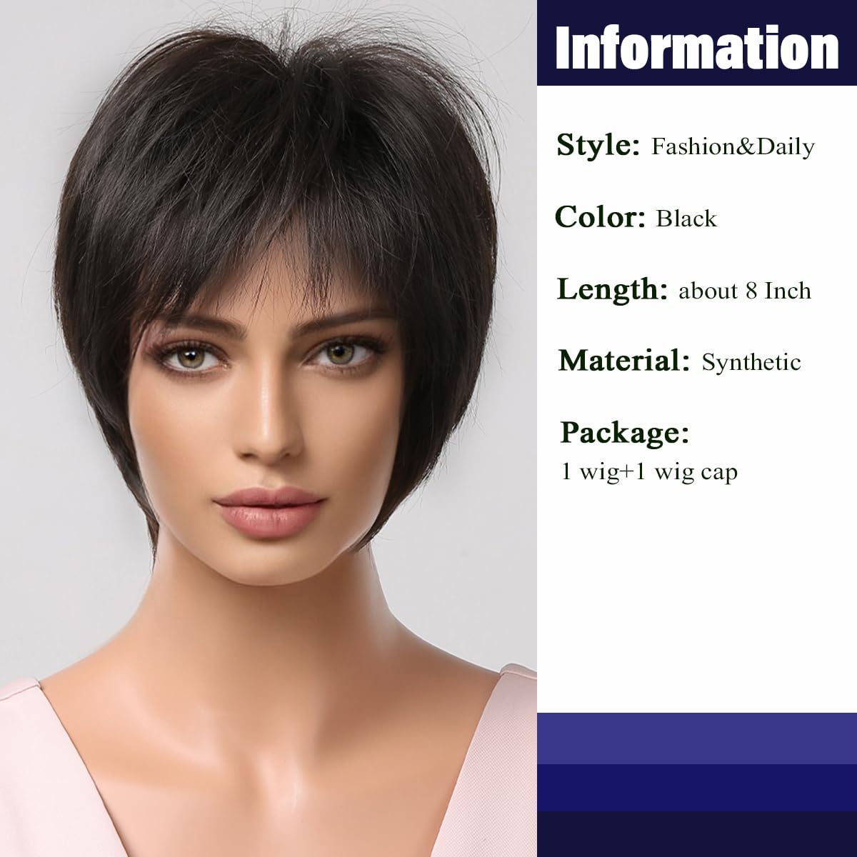 Amazon.com : Pixie Cut Wigs With Bangs Layered Heat 