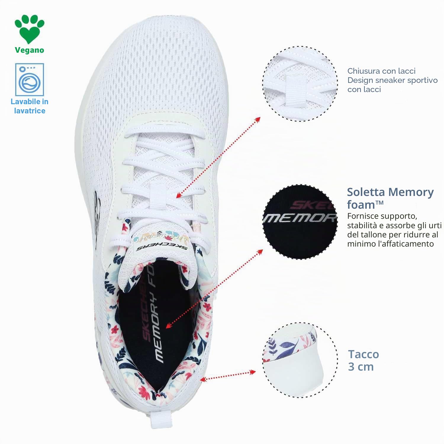 Skechers 149756 Wmlt, Sneaker Donna
