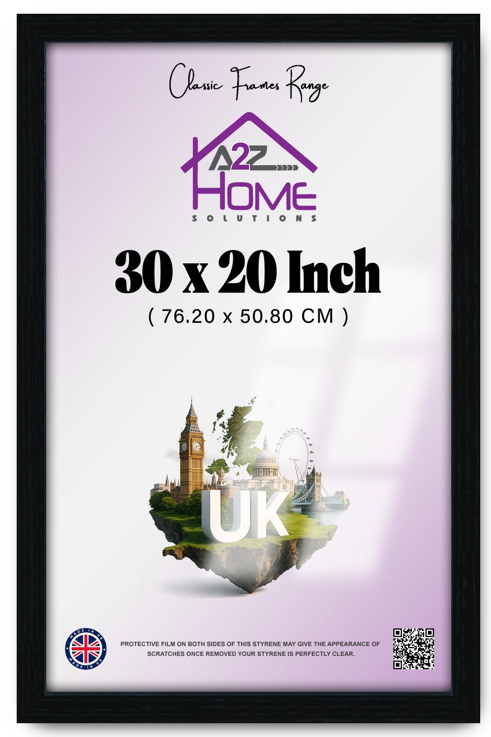 A2Z Home Solutions® Large Wall Picture Frame Stunning Look Quality Backing Landscape & Portrait Display Photo Frame For Wall Poster Canvas Painting Certificate Art Gallery (20x30 cm, Black)