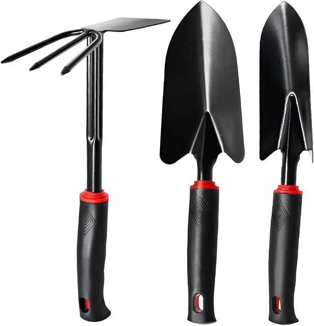 RICHDMI 3 Stück Gartengeräte, Balkon Werkzeug Set, Garten Zubehör, Fugenkratzer Unkraut, Gartenschaufel, Gartenkralle, Gartenhac — Werkzeug-Sets