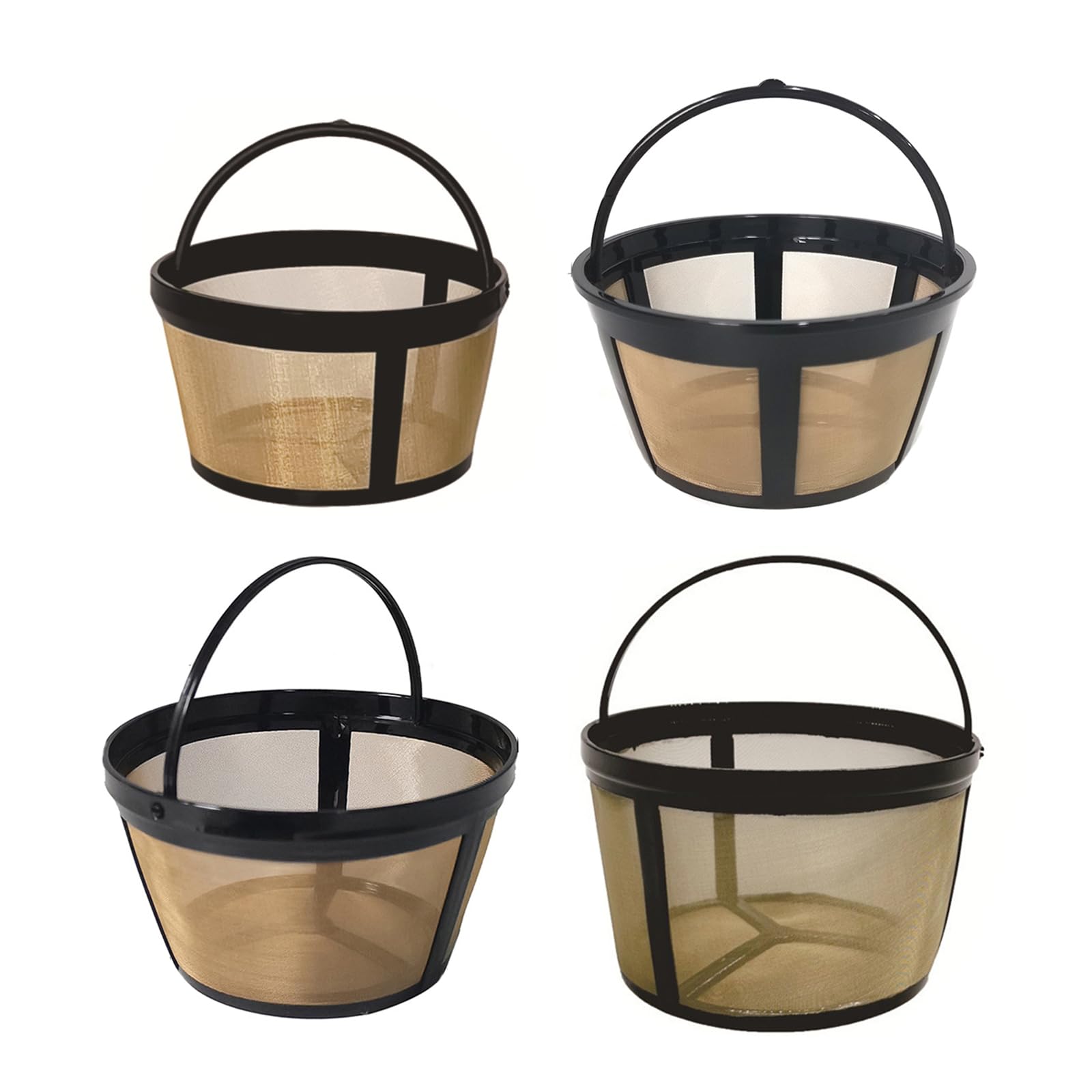 4pcs Reusable Coffee With Stainless Steel Meshes Rusts Proof Coffee Filter For 4 6 8 12 Cup Coffee Machines