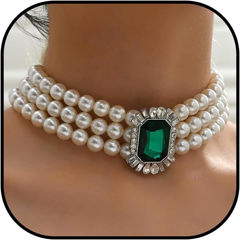 Product image of Pearl Necklace for Women Chunky Necklace Pearl Choker Necklaces Dainty Necklaces Bridal Wedding Jewelry Birthday for Women Trendy Jewelry Gifts