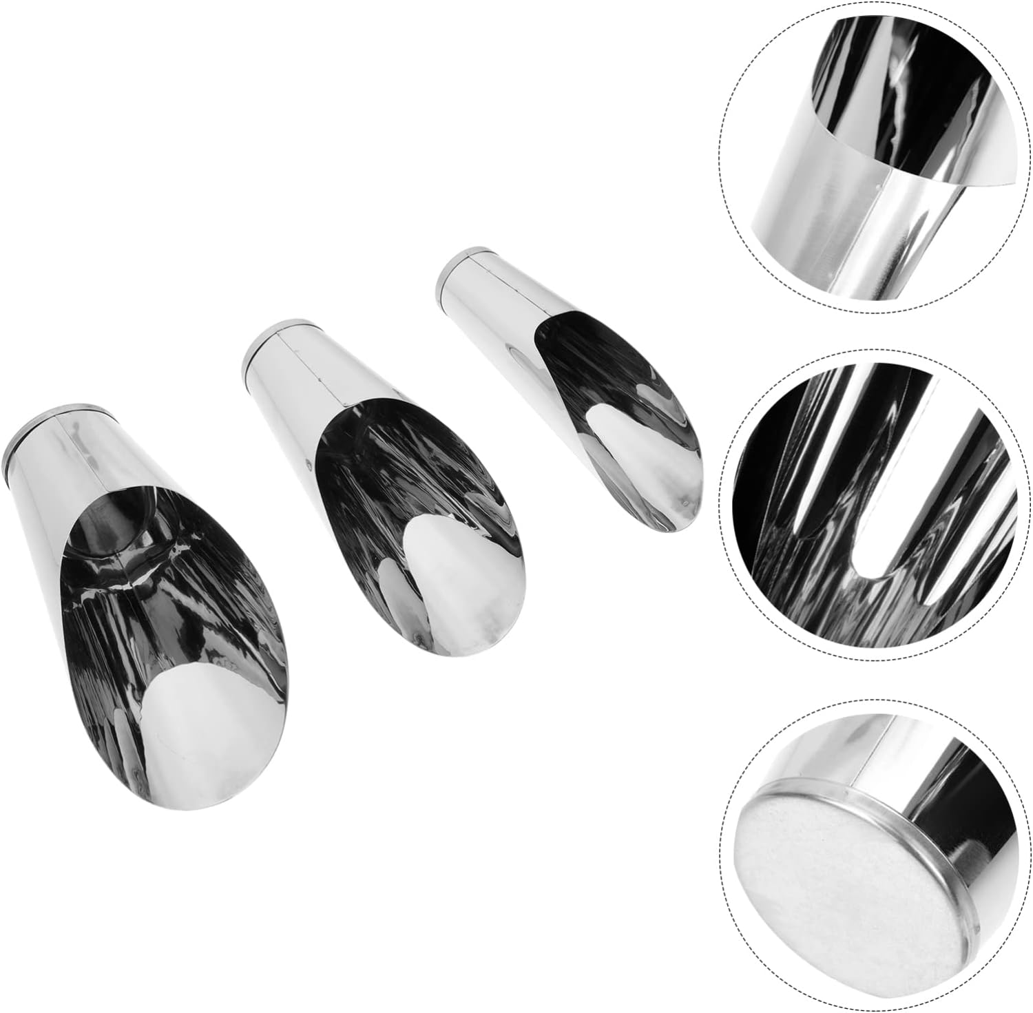 Yardwe 3Pcs Stainless Steel Soil Scoop Set for Gardening Bonsai Planting Fertilizer Potting Soil Shovel Cups