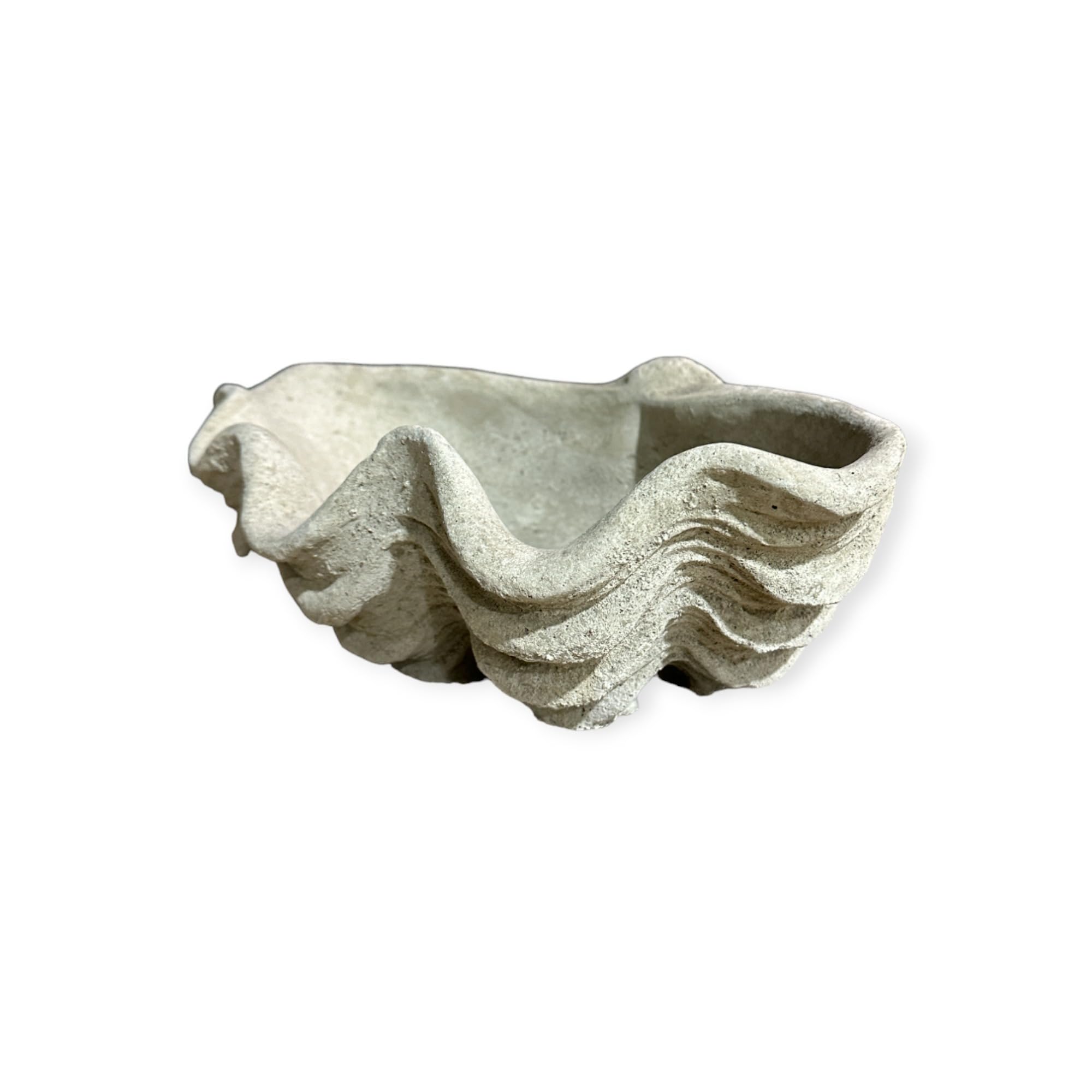 OriginalPaul Skulp & Betondesign Vogeltränke Muschel - Handgefertigt aus frostresistentem Beton (Höhe 13cm / Breite 39cm / Tiefe 26cm)