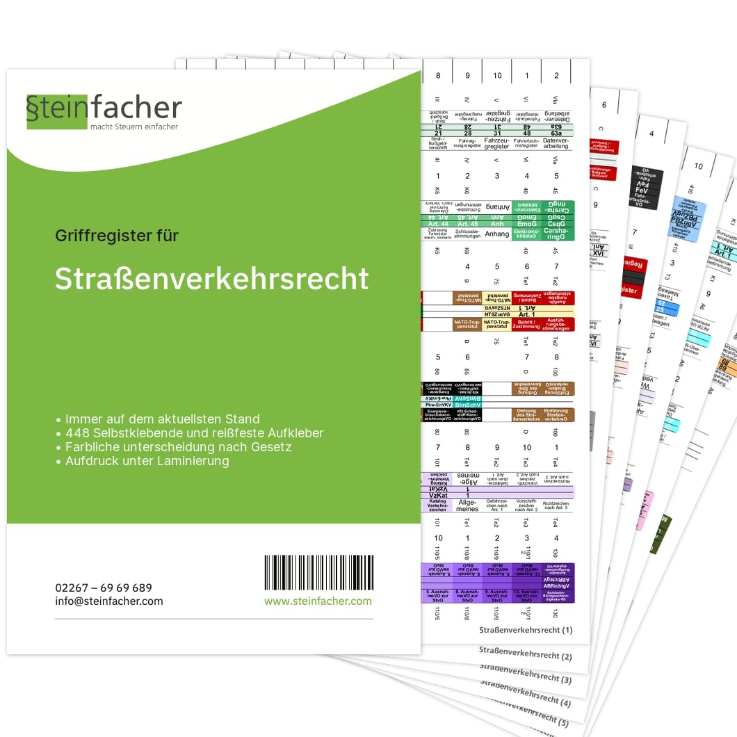 Griffregister für Straßenverkehrsrecht (StVR)