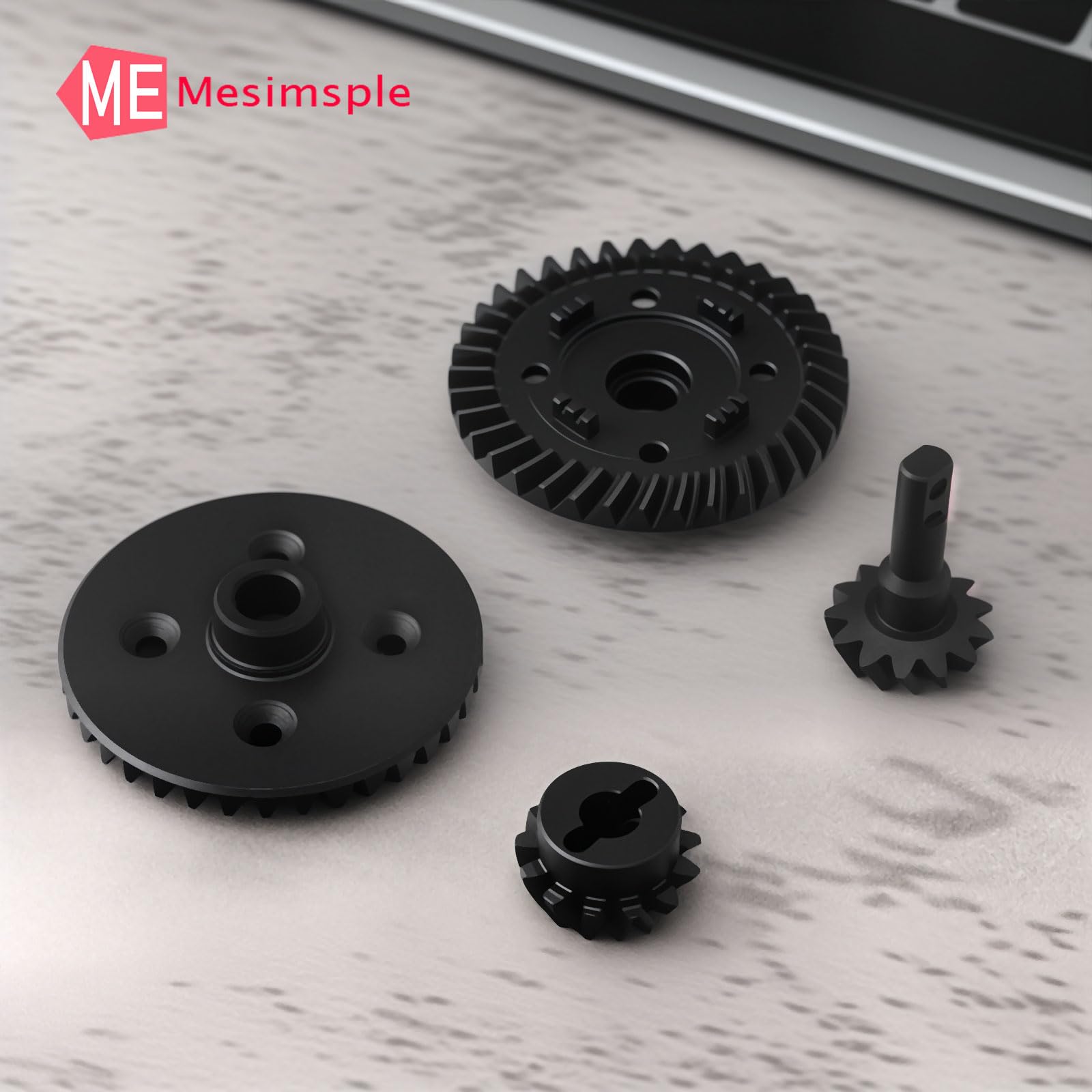 Mesimsple 20Crmo Steel Front Rear Input Differential Diff Main Gear Kit 37T/13T for 1/10 Wide Maxx 2.0 Maxx Slash Series RC Car Upgrade Parts