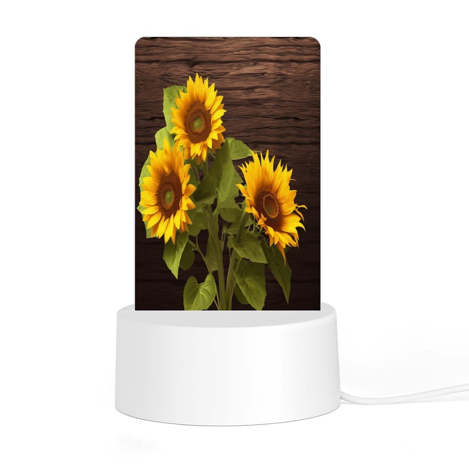 Adfgyerh Style Sunflower Plant Night Light Acrylic Material Easy Installation, Home Decor Usb Interface Power Supply, Lamp For Restaurant Bar Cafe Room Decor