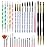 31PCS Nail Art Brushes, Nail Art Tool Set, Double Ended Nail Dotting Tools, Nail Dust Brush, Striping Nail Art Brushes for Long Lines, Nail Drawing Pen For Nail Design