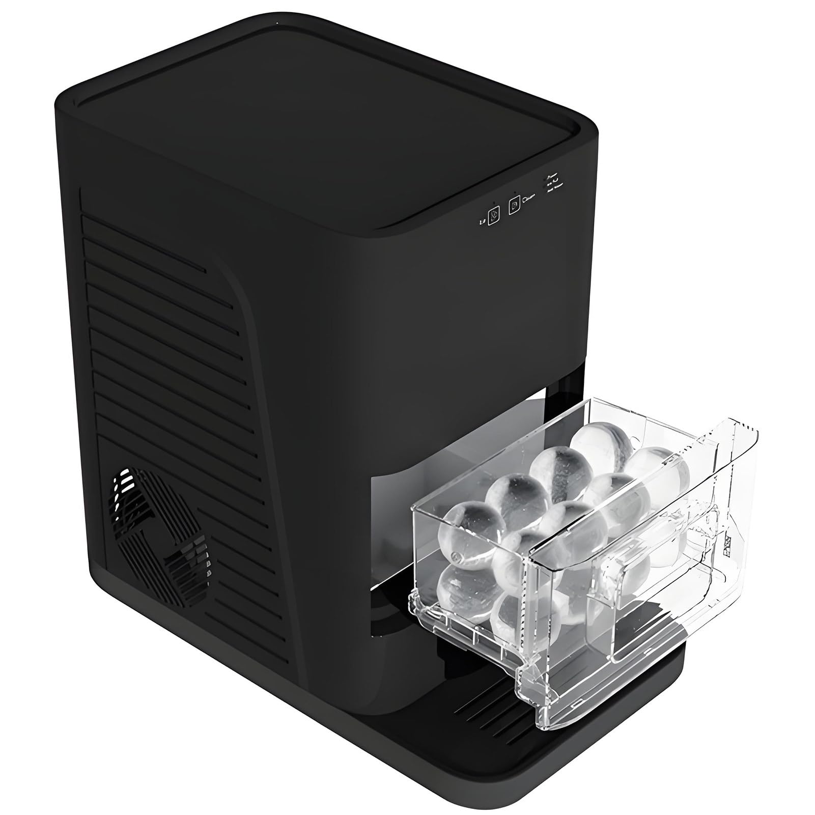 SHENGSHIYU Ice Maker Machine Counter Top,Ice Cube Ball Makers,Built-In 1.2l Water Tank, Produces 2 Solid 50mm Large Ice Spheres per Cycle,Countertop Ice Ball Maker for Home & Commercial Use Black