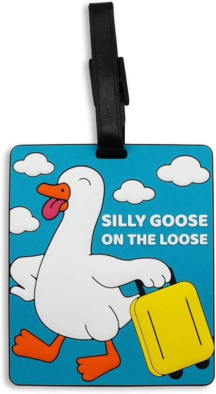 Funny Luggage Tag – Hilarious Travel ID Tag with Sarcastic Saying – Durable & Easy to Spot Suitcase Tag for Men, Women, Frequent Flyers, or Gag Gift for Travelers - Silly Goose
