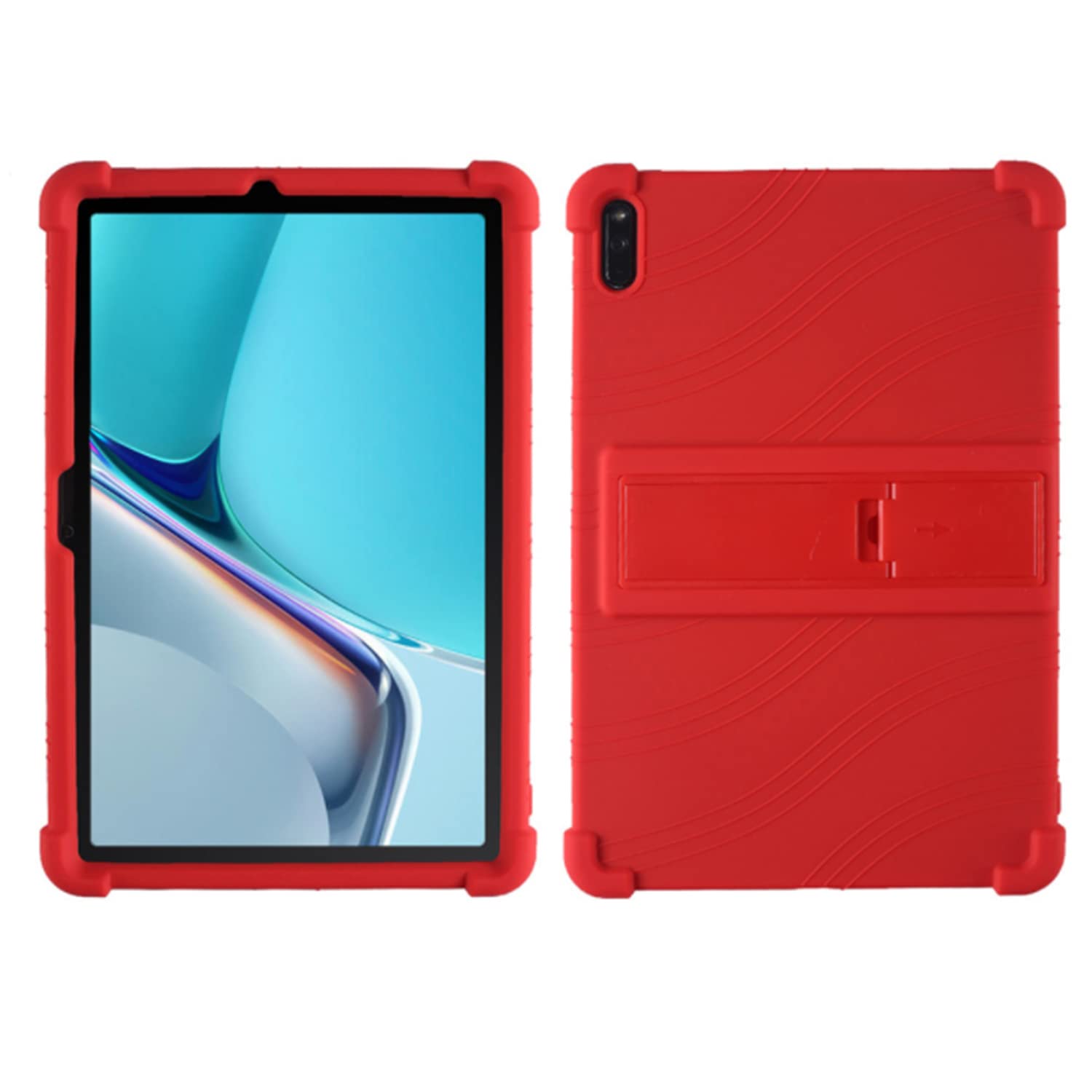 Silicone Case for Huawei MediaPad M6 10.8 2019 (SCM-AL09), Shockproof Soft Silicone Back Case, Lightweight Kids Friendly Cover with Foldable Stand for Huawei MediaPad M6 10.8 2019 - Red