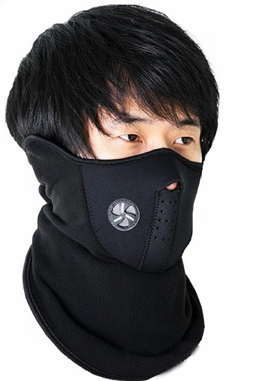 IvBuyNest Neoprene Half Face Mask (Black) | Windproof Dustproof Breathable Face Cover for Biking, Riding, Cycling, Skiing & Outdoor Sports | Adjustable Strap Comfort Fit-image-22