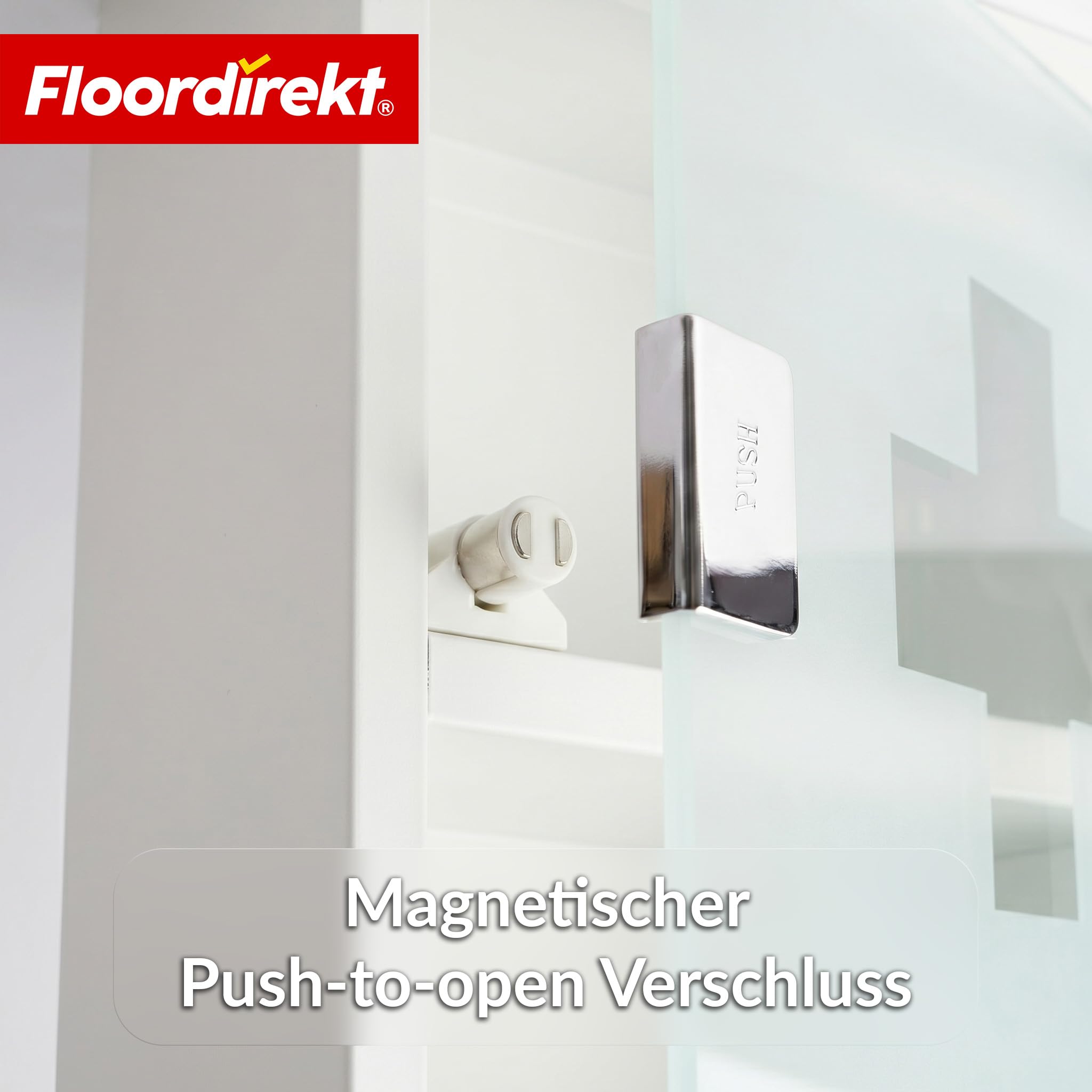 Floordirekt Medizinschrank Weiß 60x30cm - 4 Fächer – Abschließbarer Arzneischrank mit Milchglastür, Edelstahl oder Metall weiß, Medikamentenschrank für Bad, Küche & Praxis, Allen