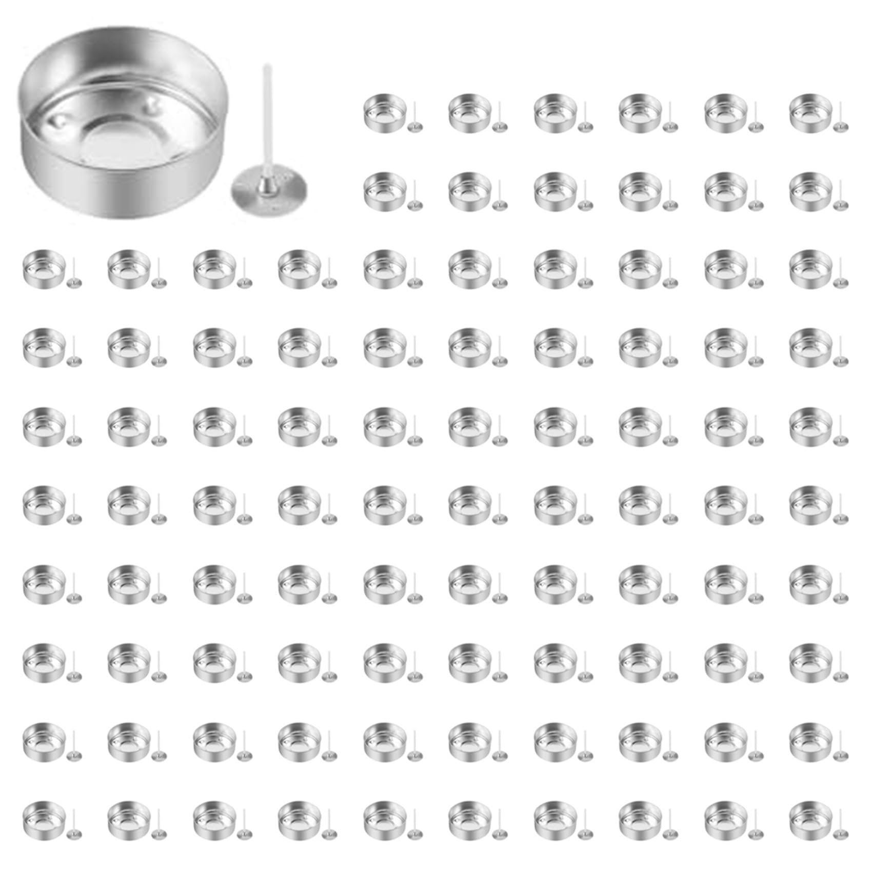 600 Aluminiowych FiliżAnek na Podgrzewacze, Metalowe Puszki na Podgrzewacze Ze 600 KnotóW Świec Pusta Świeca dla MiłośNikóW Świec
