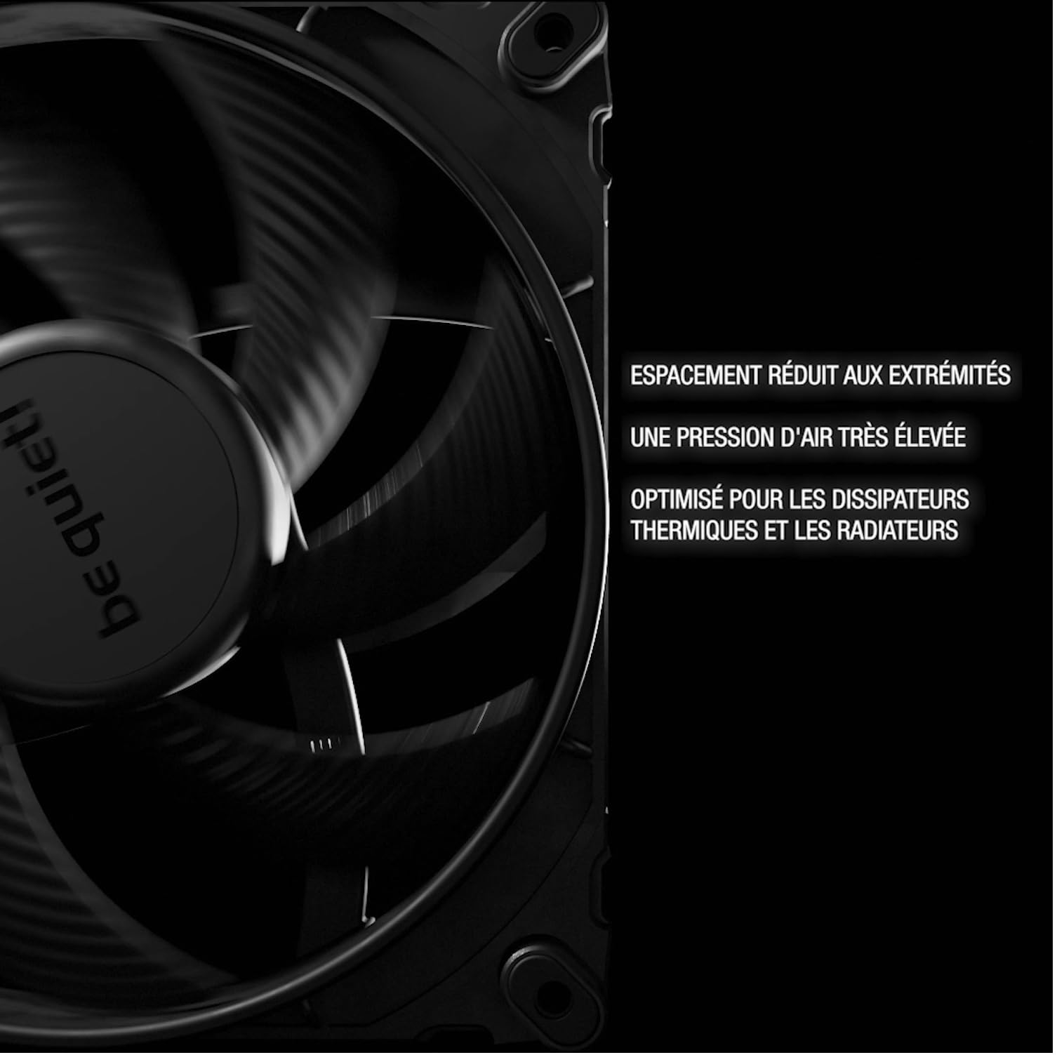 be quiet! Silent Wings 4 120mm PWM high-speed Black ventilateur, pales optimisées, une performance extraordinairement élevée, une pression d'air extrêmement élevée, fonctionnement très silencieux