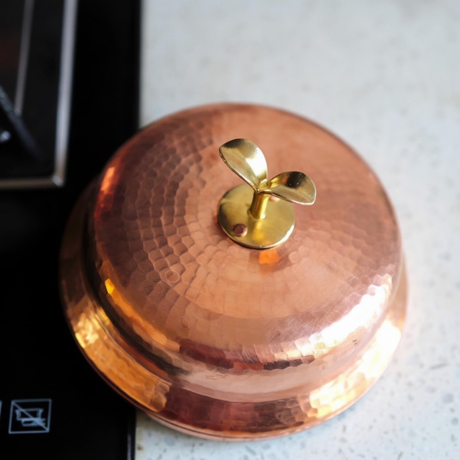 Mini Kupfertopf Kupfer Kochtopf Schmortopf Serviertopf Handgehämmert mit Dekorativem Und Robuster Konstruktion Kompaktes Format 1100ml für Kochen Servieren Wohnambiente