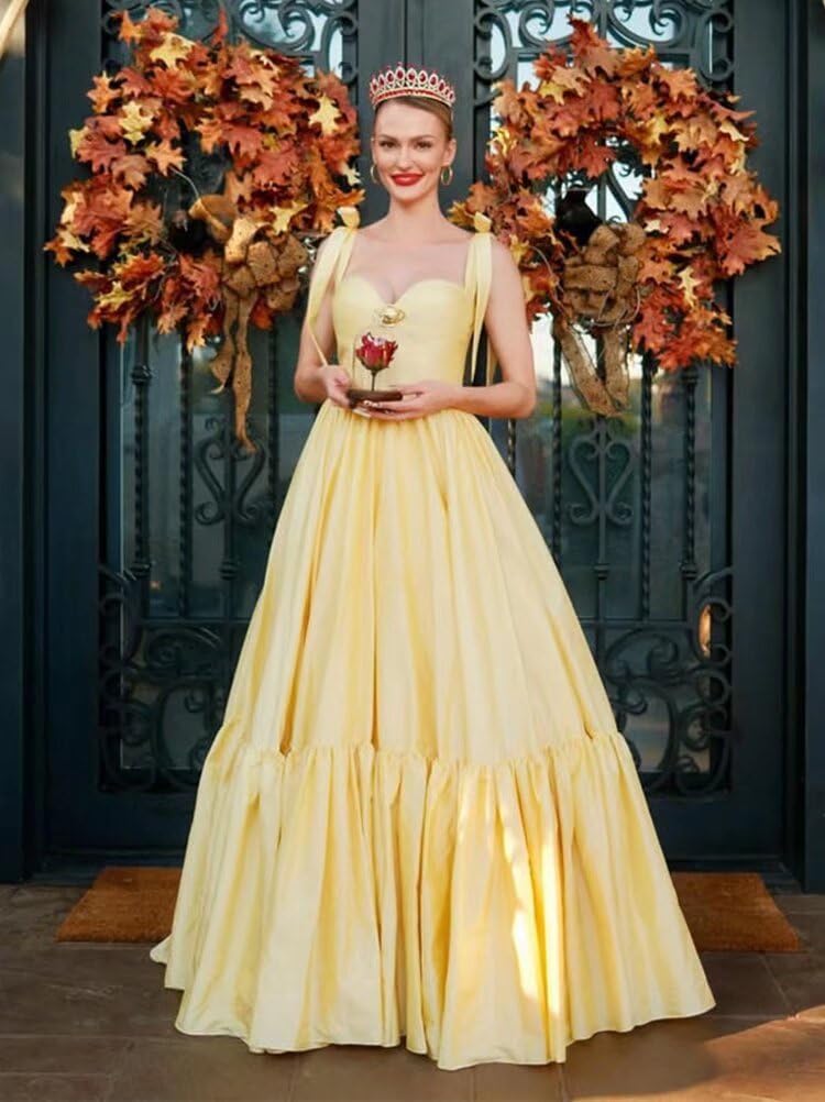 Satin Prom Dresses for Women 2025 Bow Strap Long Ball Gown Sweetheart Ruffles A Line Corset Cocktail Party Dress