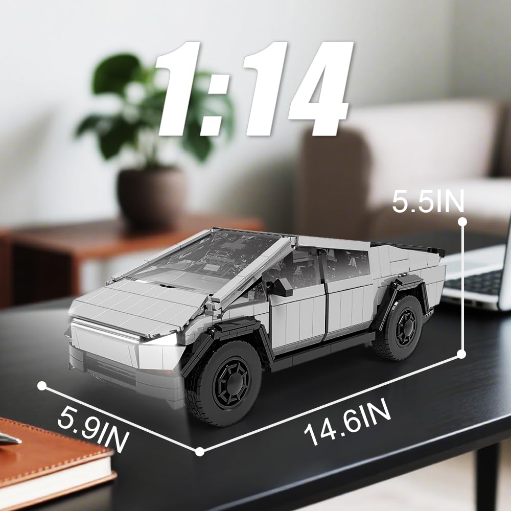 Light-Up Car Building Set,1:14 City Cyber Off-Road Truck Building Toy with Lights,STEM Building Block for Adults Kids,Boys and Girls,Ideas Creative Gift for Car Lovers,1547 pcs Collectible Model Kit