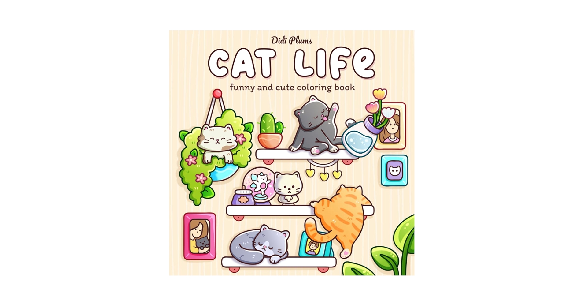 洋書  CATS life Amazon.com: Cat Life: Funny and Cute Coloring Book for