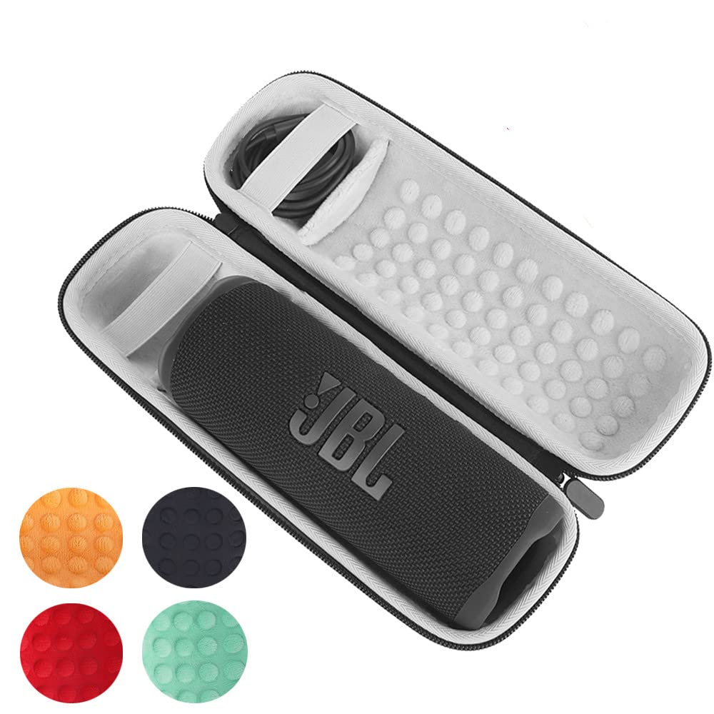 Estuche de Almacenamiento para JBL Flip 6 Altavoz Bluetooth portátil, Cubierta de Caja de Transporte de Viaje Duro, Espacio Adicional para Enchufe y Cable (Negro)