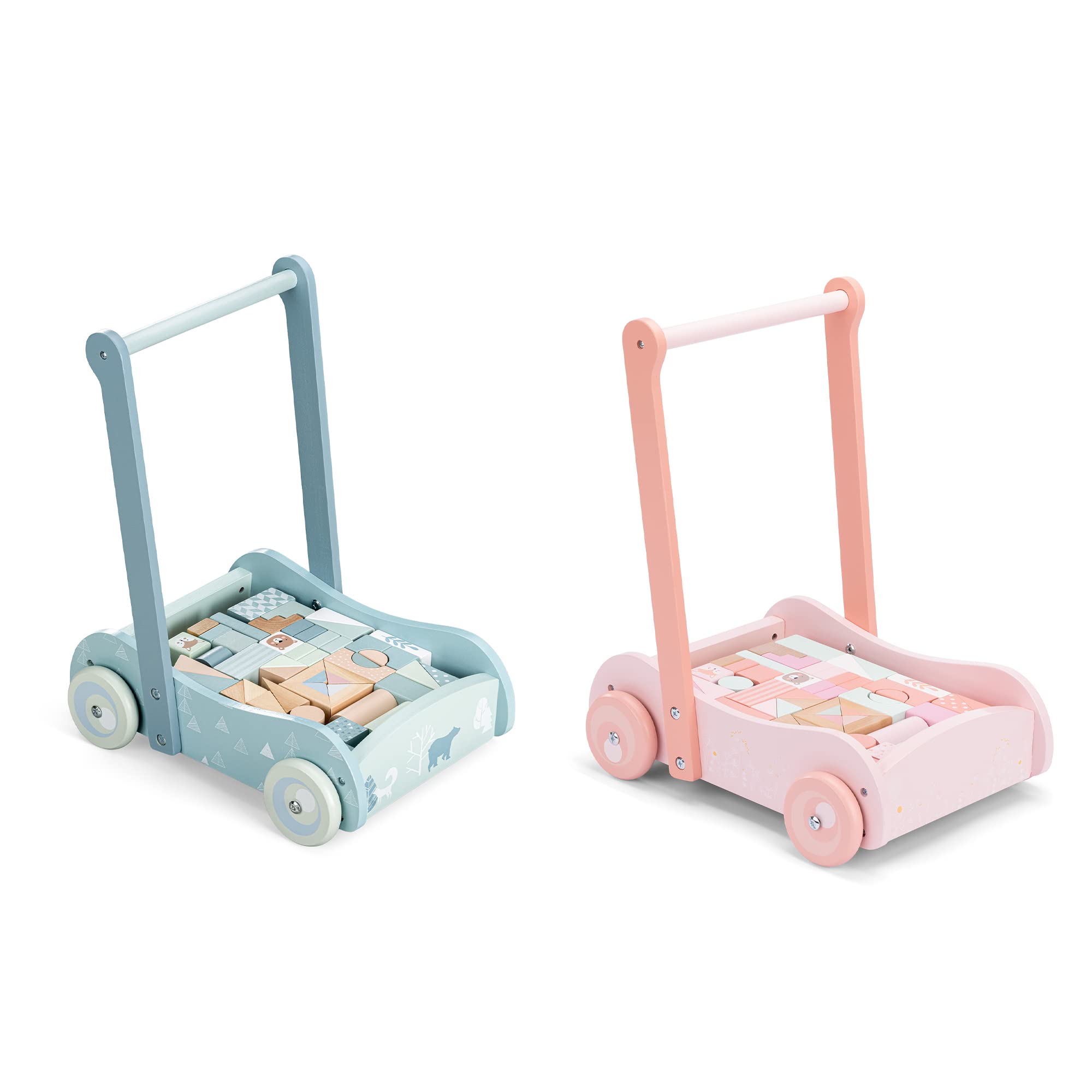 Dimensions of Navaris Wooden Push Walker: 42 cm height, 38.5 cm width, 29.8 cm depth