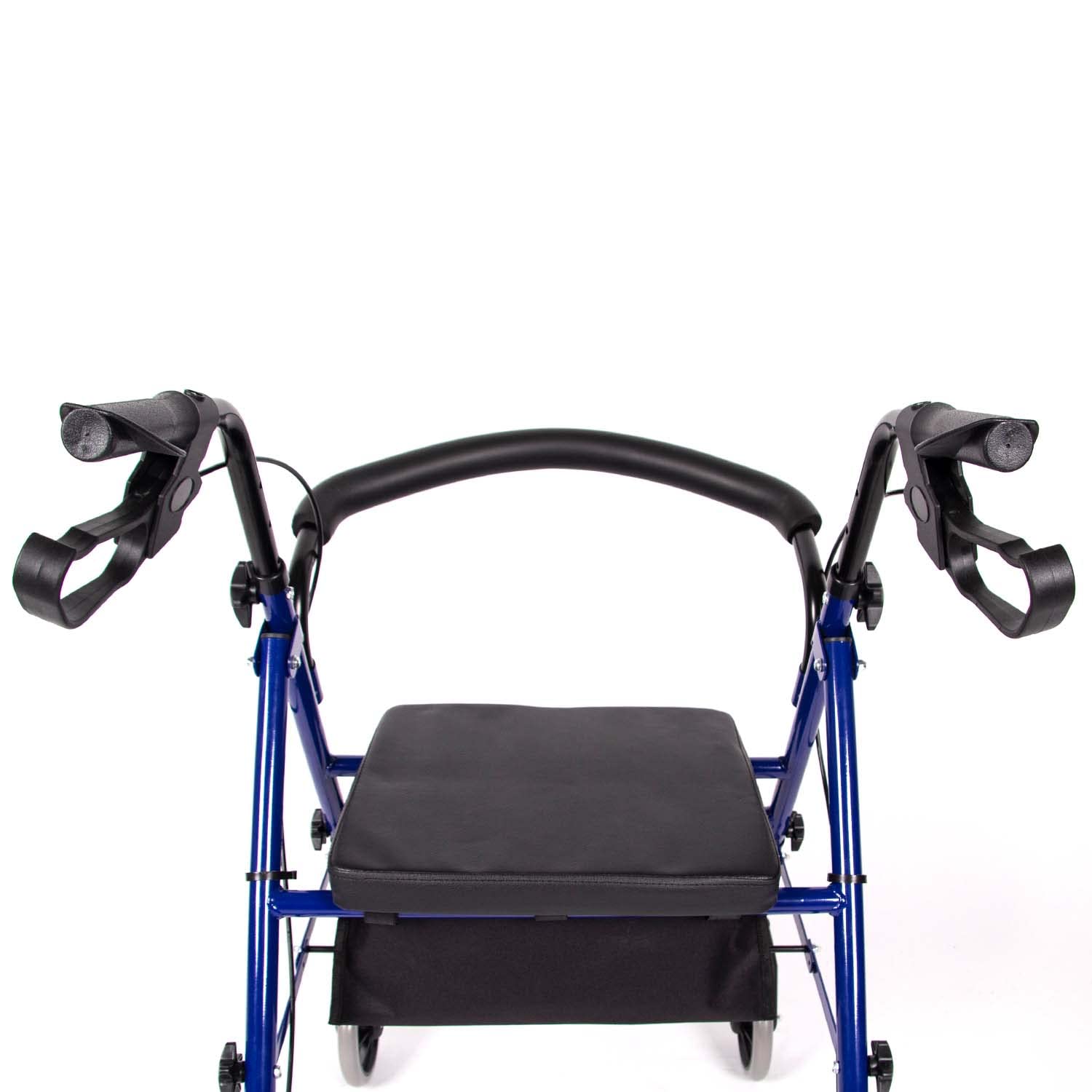 Andador plegable ligero - Incluye bandeja y cesta - Fácil de plegar para maletero plegable viaje - Altura ajustable - Caminante - Andador - Azul