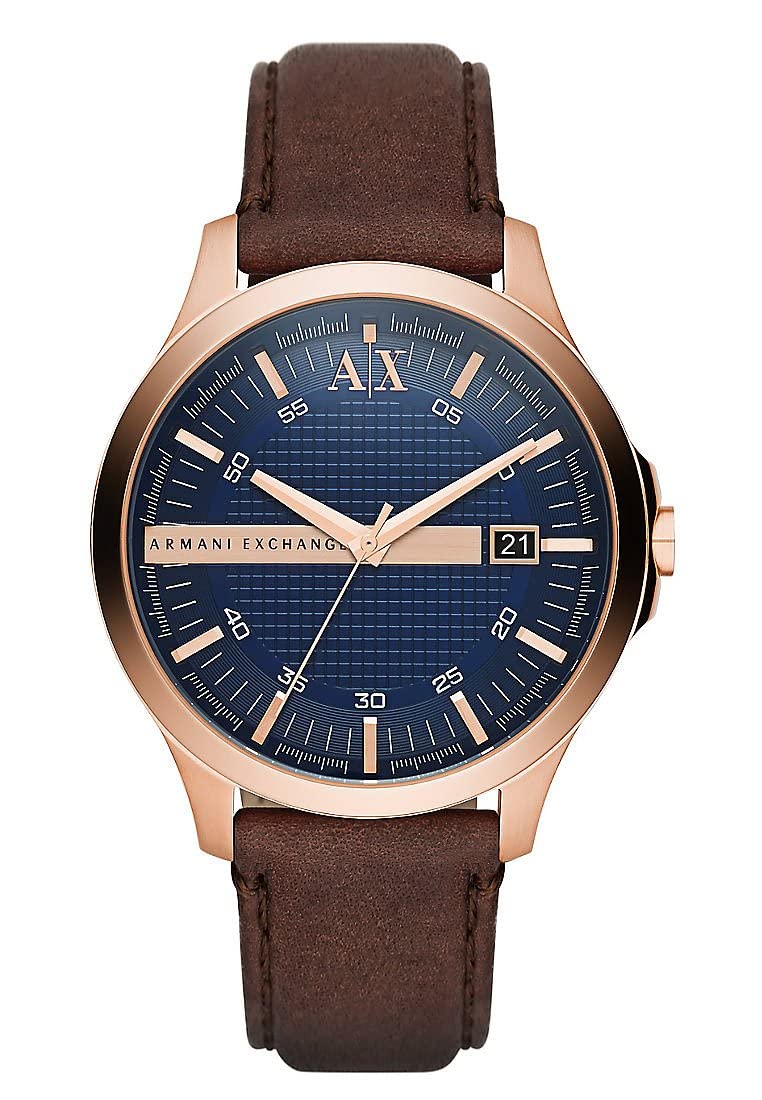 Armani Exchange Leather Hampton Analog Blue Dial Mens Watch-Ax2172, Band Color:Brown (B010FEIQNI) Amazon Price History, Amazon Price Tracker