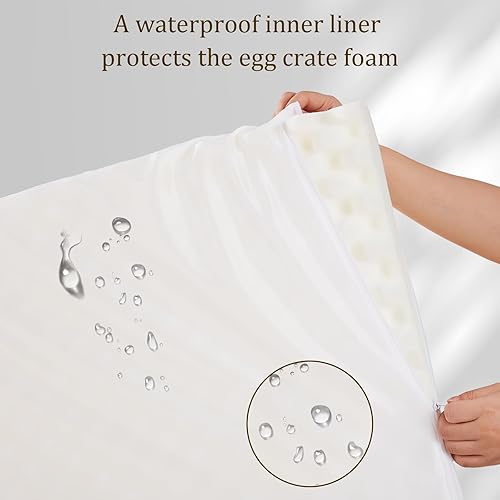 Miniatura 4 de Bedfolks Cama ortopédica para perros, sofá cama impermeable para perros grandes, sofá cama de espuma de huevo para mascotas con funda extraíble