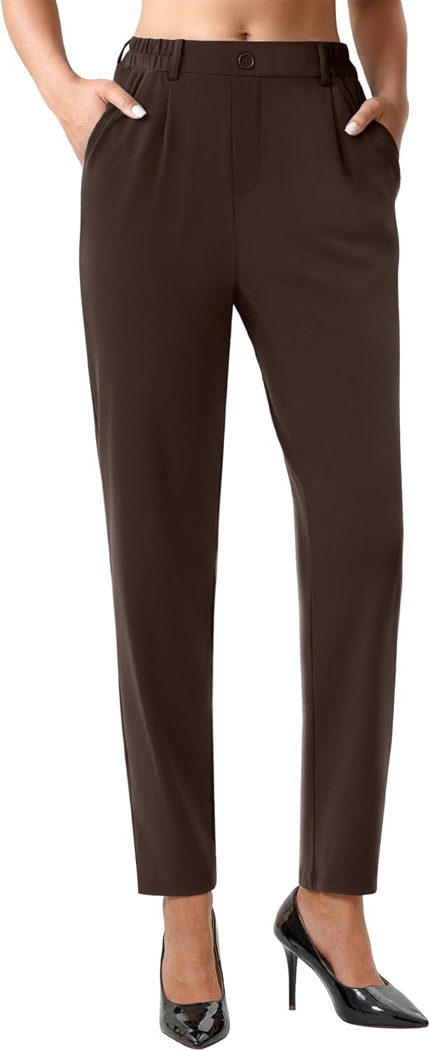 COPYLEAF Dress Pants Women Stretchy Work Pants with Pockets Travel Business Casual Ankle Trousers Slacks