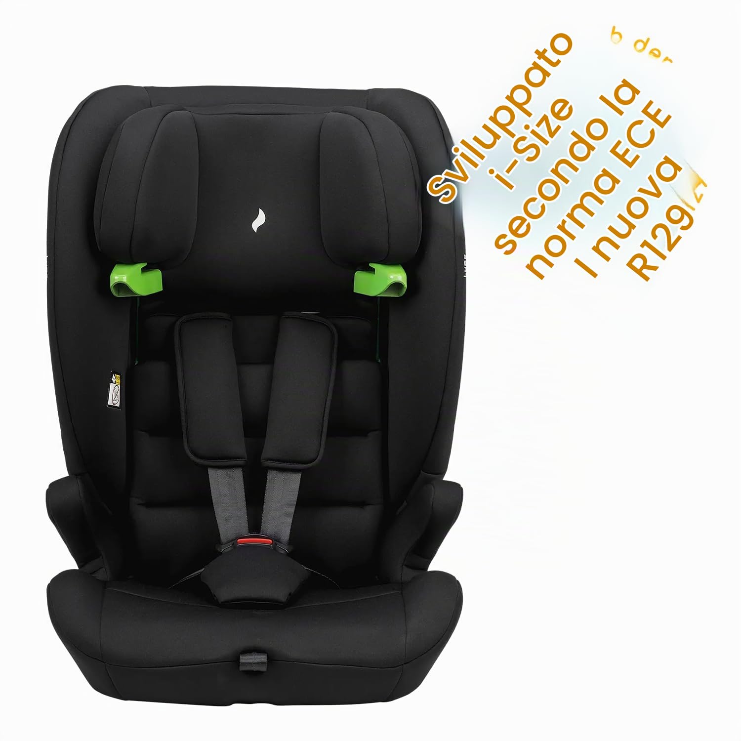 OSANN - Seggiolino Auto Lupo I-Size 76-150 cm - da 15 mesi - nero - 14 posizioni - Cinture a 5 punti, cintura a 3 punti, rivolto in avanti