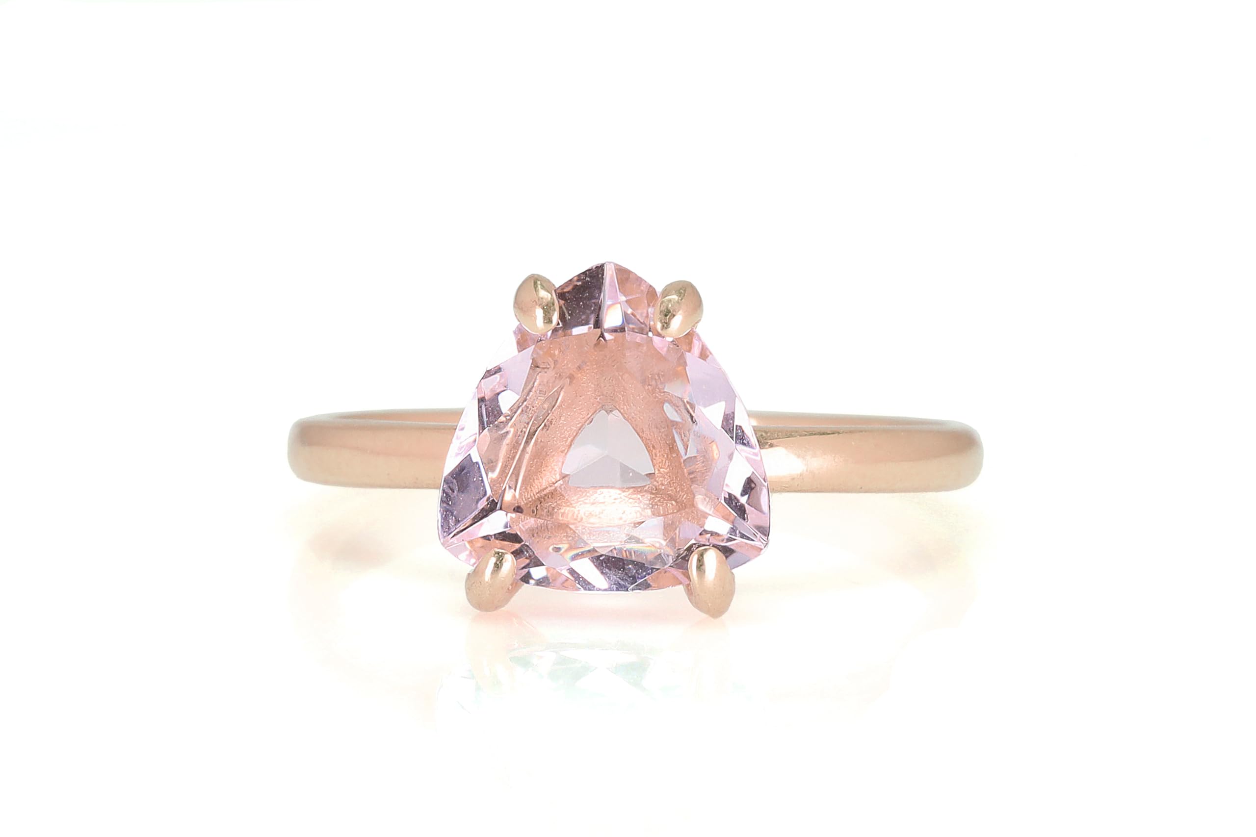 Sofisticado Anillo de Cuarzo Rosa en Oro - Anillos Personalizados de Moda, Anillos de Compromiso, Anillos de Promesa, Anillos de Piedra de Nacimiento, Joyas de Moda Únicas para Mujeres