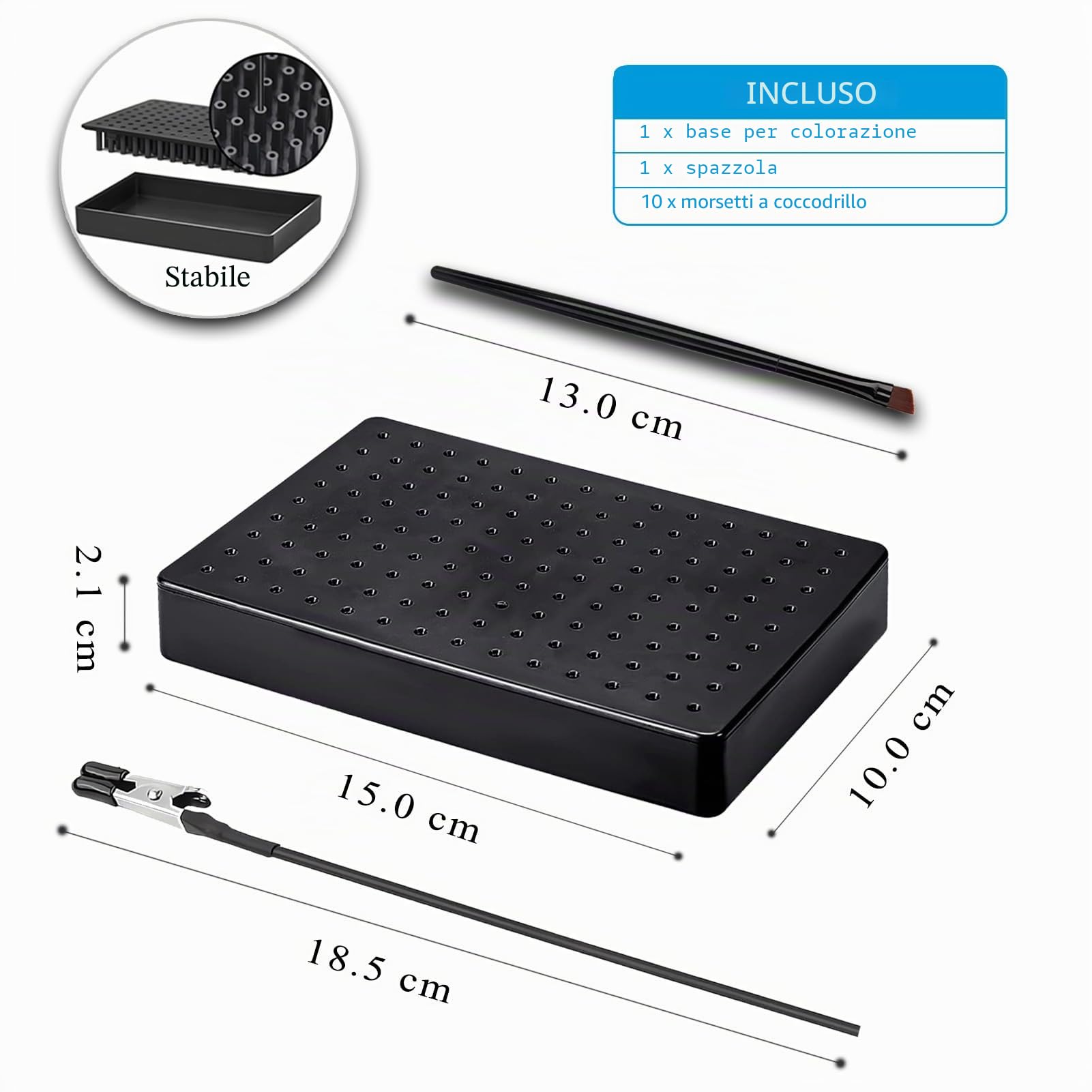 Accessori per modellismo, 10 x base di colori, 1 spazzola e 1 battuta. Clip a coccodrillo resistenti e stabili. Ideale per modellazione, strumenti aerografo e saldatura a mano.