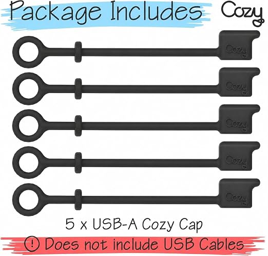 Tapones protectores USB-A Cozy contra polvo, 5 unidades miniatura 3