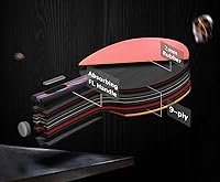 Vista 6 de Senston Juego de 2 palas profesionales de ping pong intermedias avanzadas, raquetas de tenis de mesa con estuche de transporte