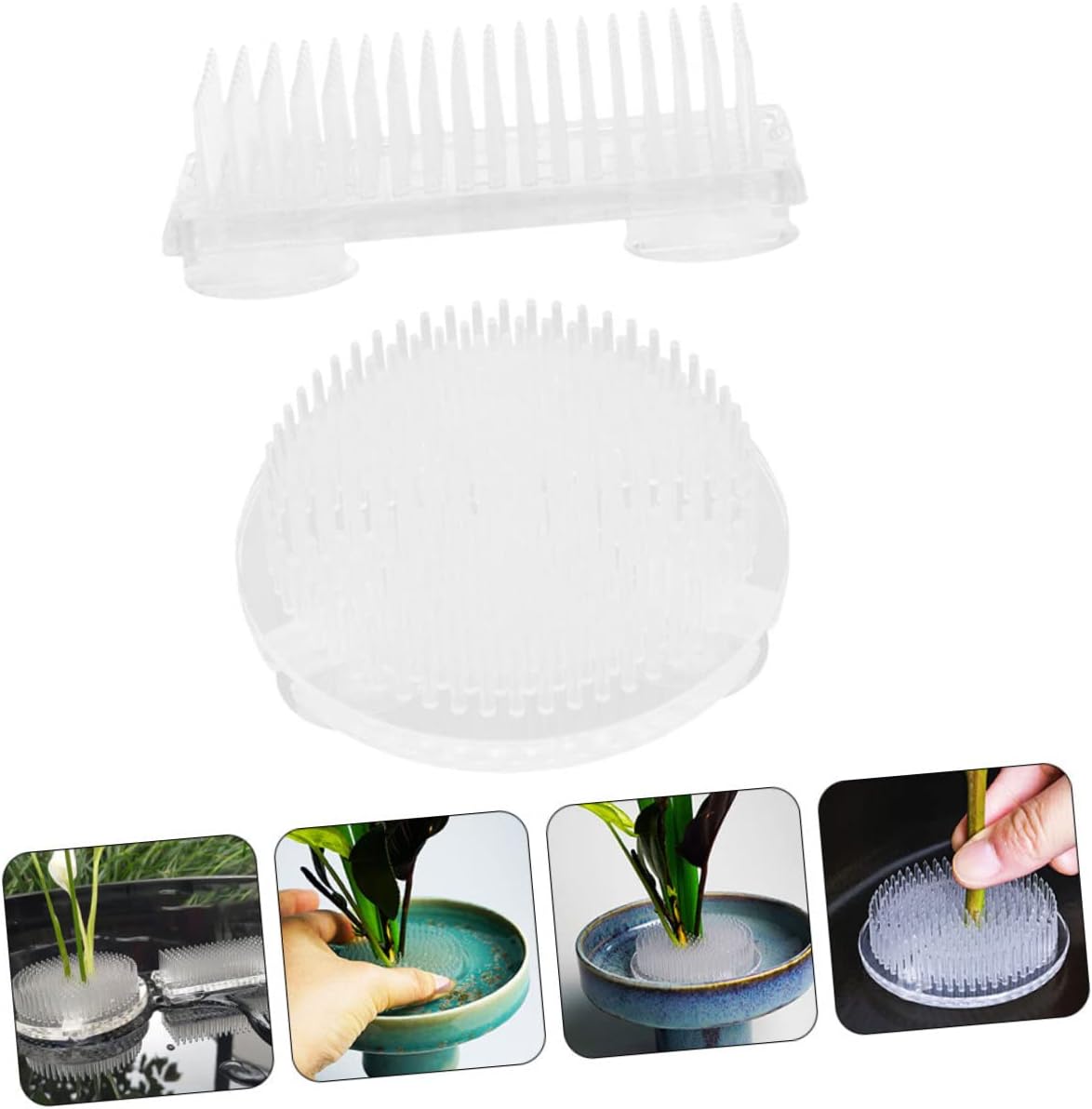 Lurrose 4pcs Floral for Vase Bendable Flower Frog Holder Plastic Flower Arrangers Stem Holders for Accessories