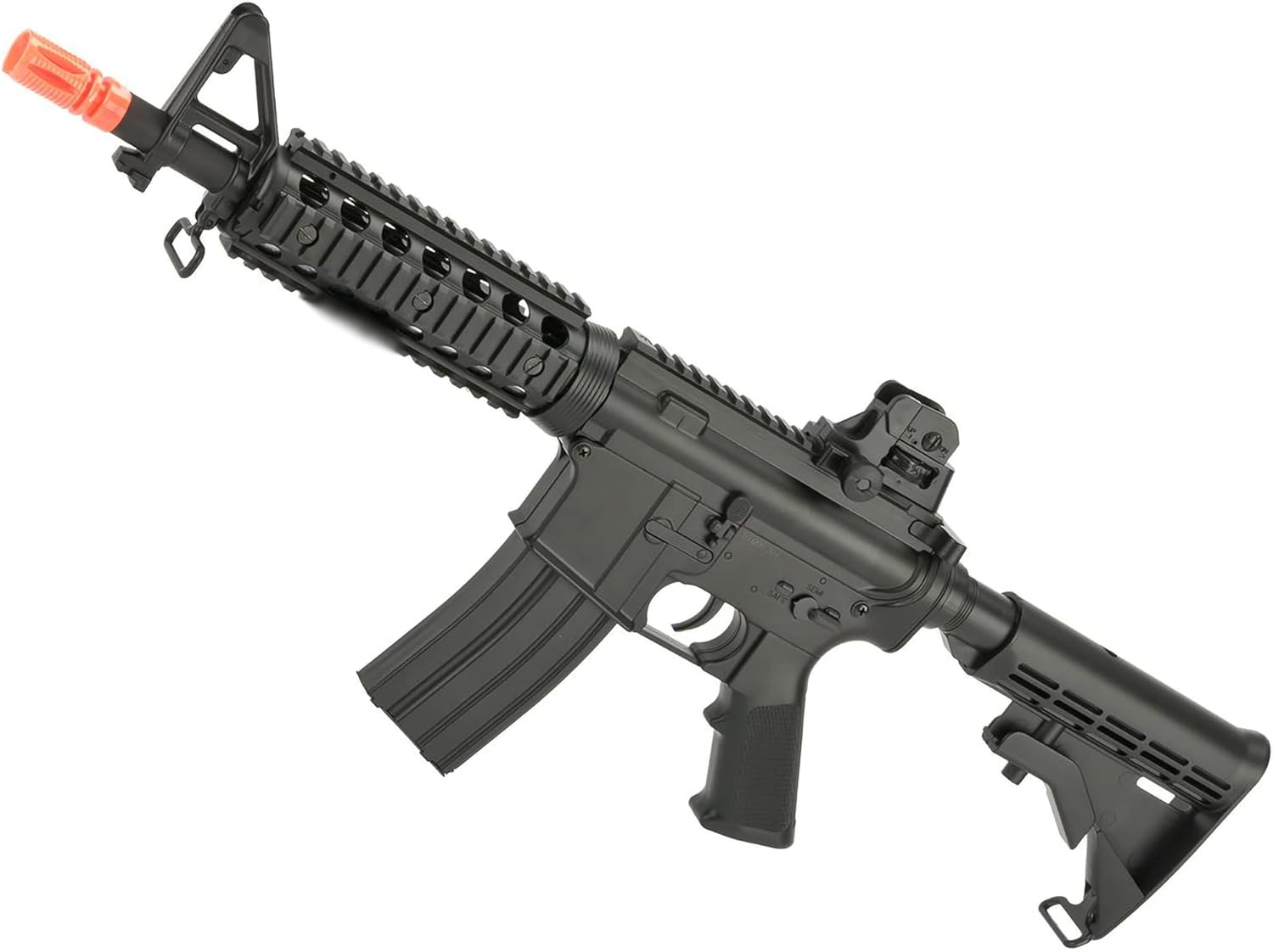 Evike Airsoft - CYMA AEG Mag Compatible Full Size Airsoft M4 Spring Powered Rifle (Model: CQB-R)