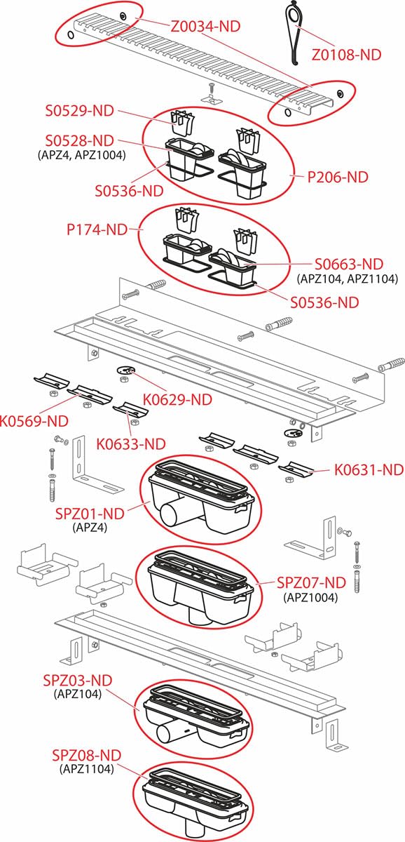 Alcaplast APZ104 - Canaletta di scarico flessibile per doccia, con griglia in acciaio INOX, 1000 mm (pure)