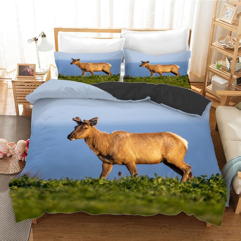 Cadeau Personnalisé Garçons Filles avec la Parure de Lit Cerf Bleu Enfant 90x190
