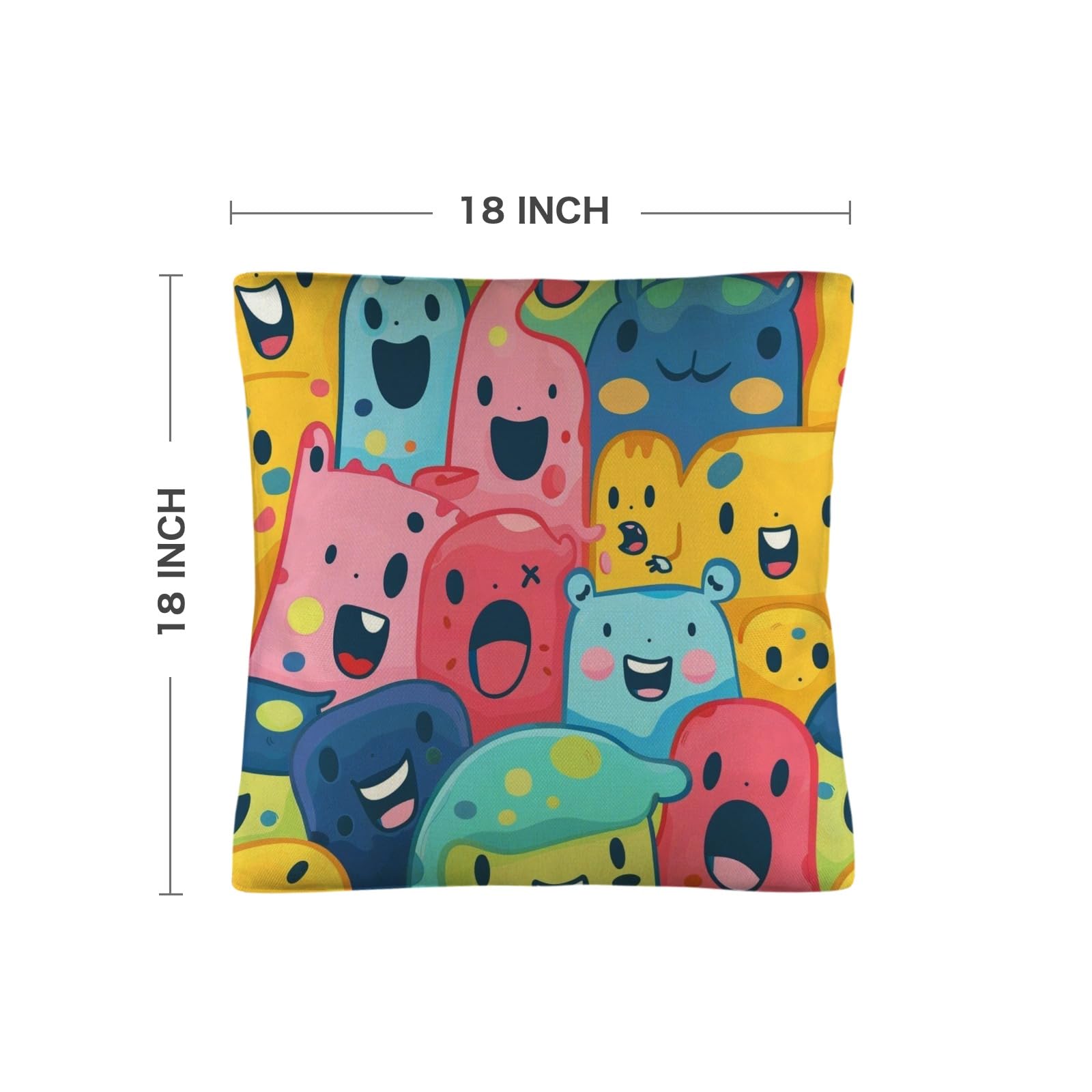 EtherSpher Cartoon Cute Monster Colorful Decorative Envelope Pillowcase Fuzzy Pillow case Cover Pillowcase Set of 2 18x18